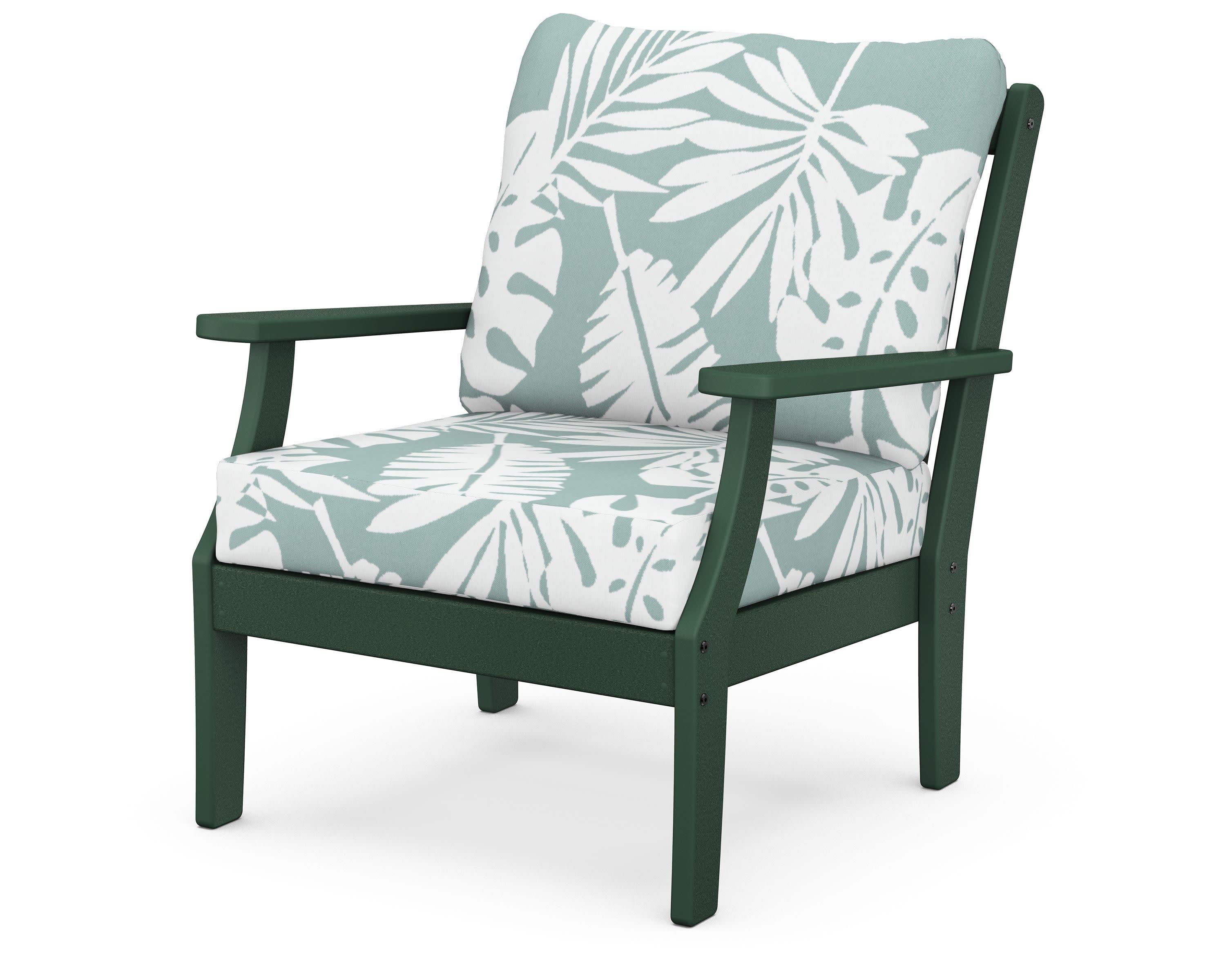 Braxton Deep Seating Chair in Green / Leaf Glacier Spa