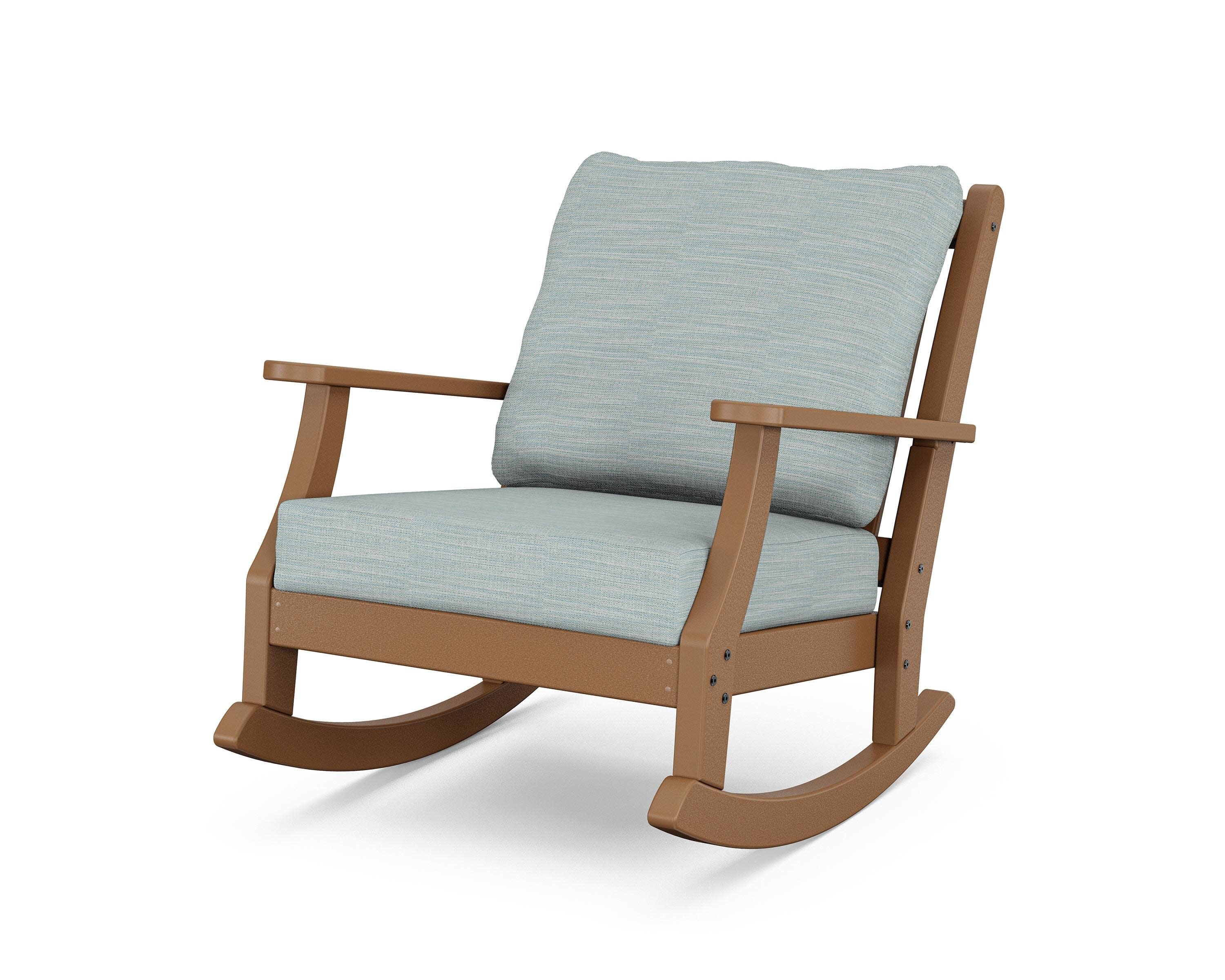 Wovendale Deep Seating Rocking Chair in Teak / Soothe Mist