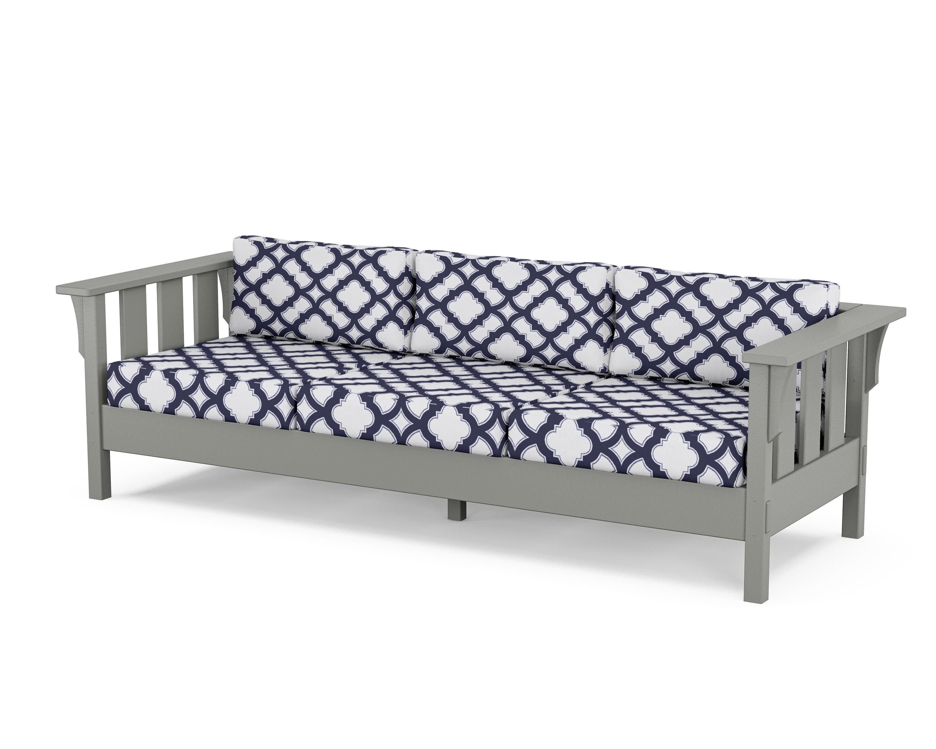 Acadia Deep Seating Sofa in Slate Grey / Trellis Navy