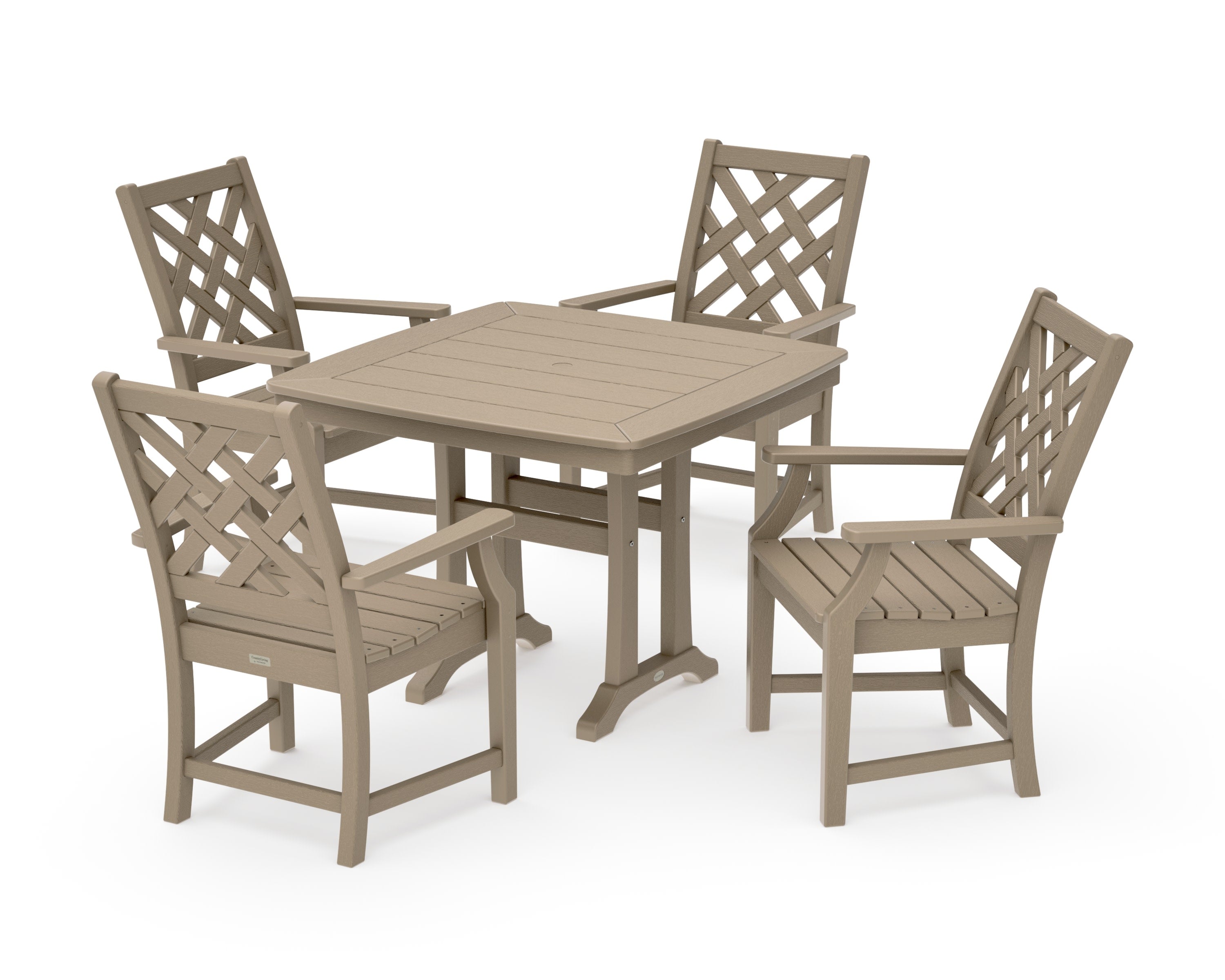 Wovendale 5-Piece Dining Set with Trestle Legs in Vintage Sahara