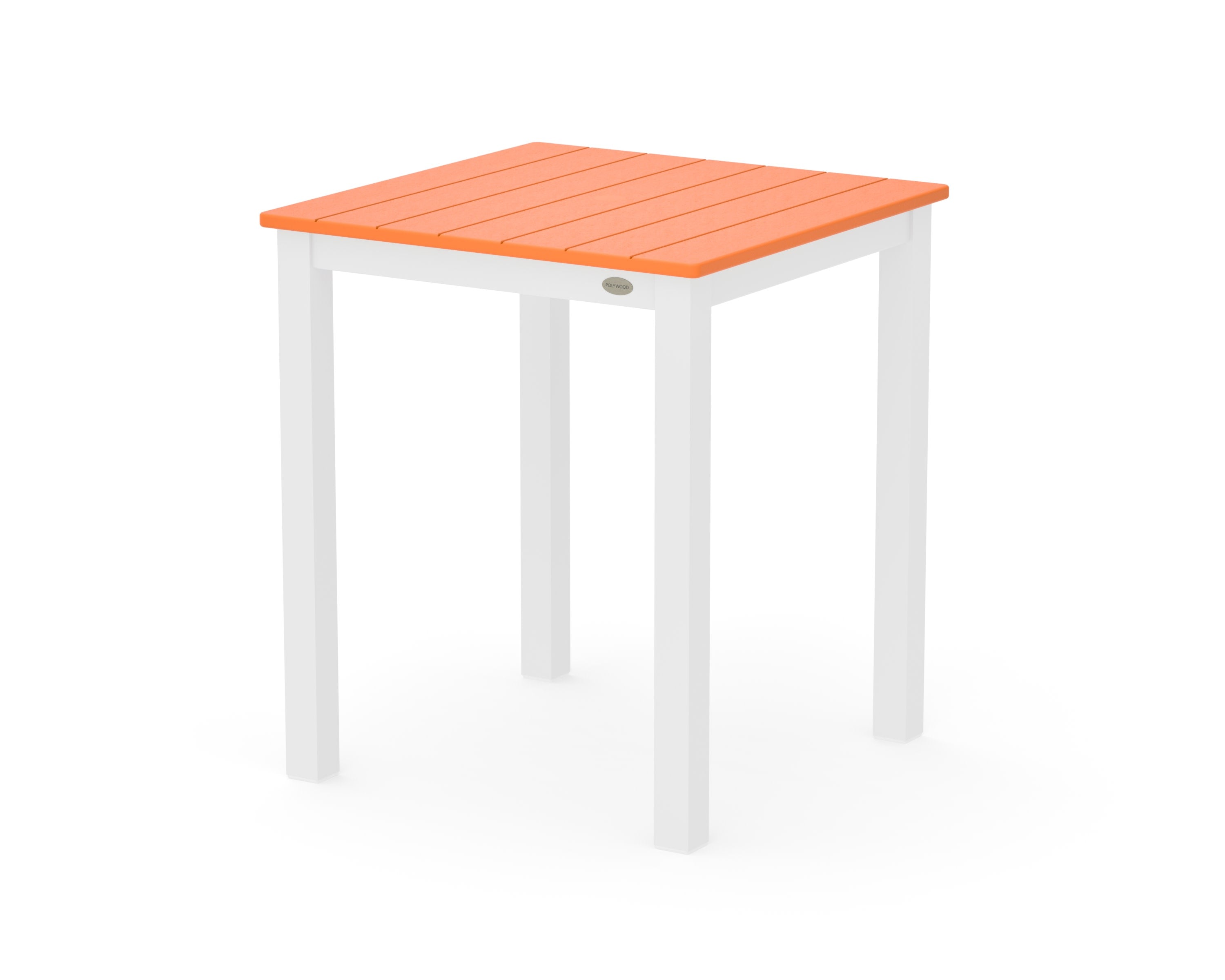 Main Street 26 x 26 Dining Table in White / Tangerine