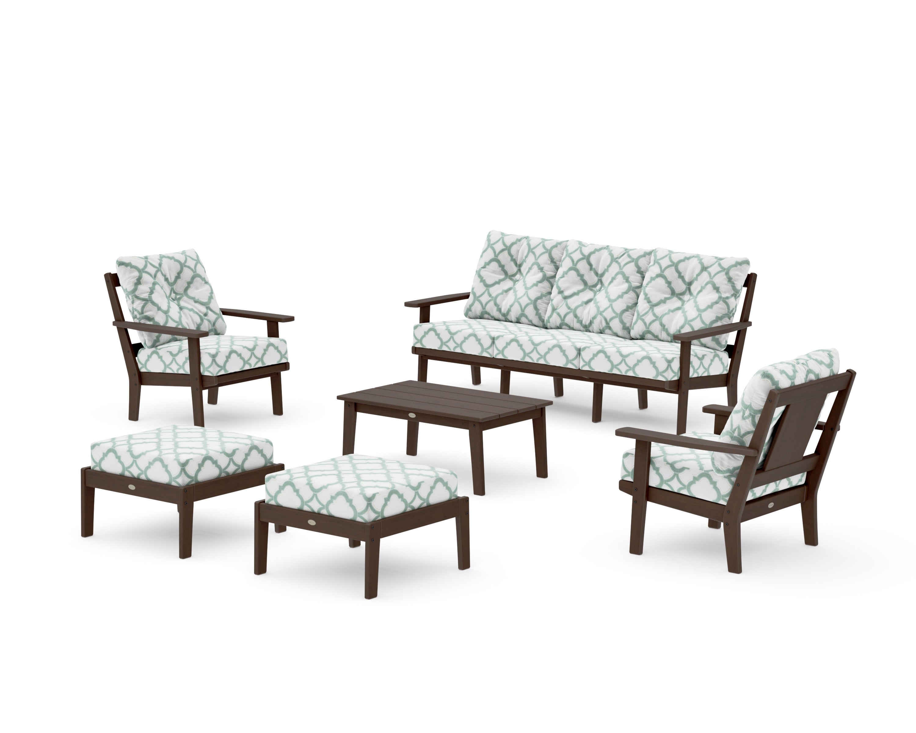 Prairie 6-Piece Lounge Sofa Set in Kona / Trellis Glacier Spa