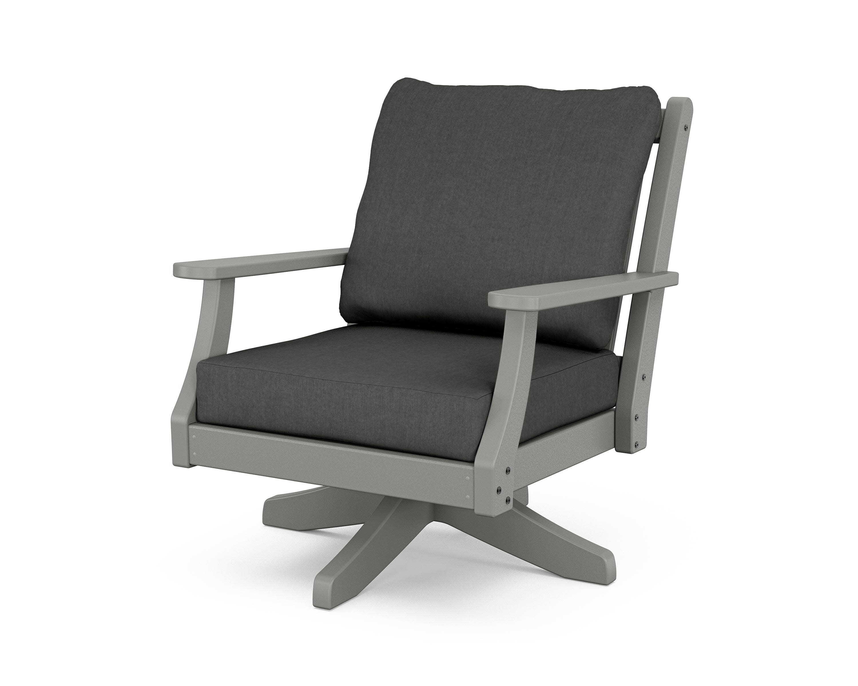 Wovendale Deep Seating Swivel Chair in Slate Grey / Spectrum Carbon