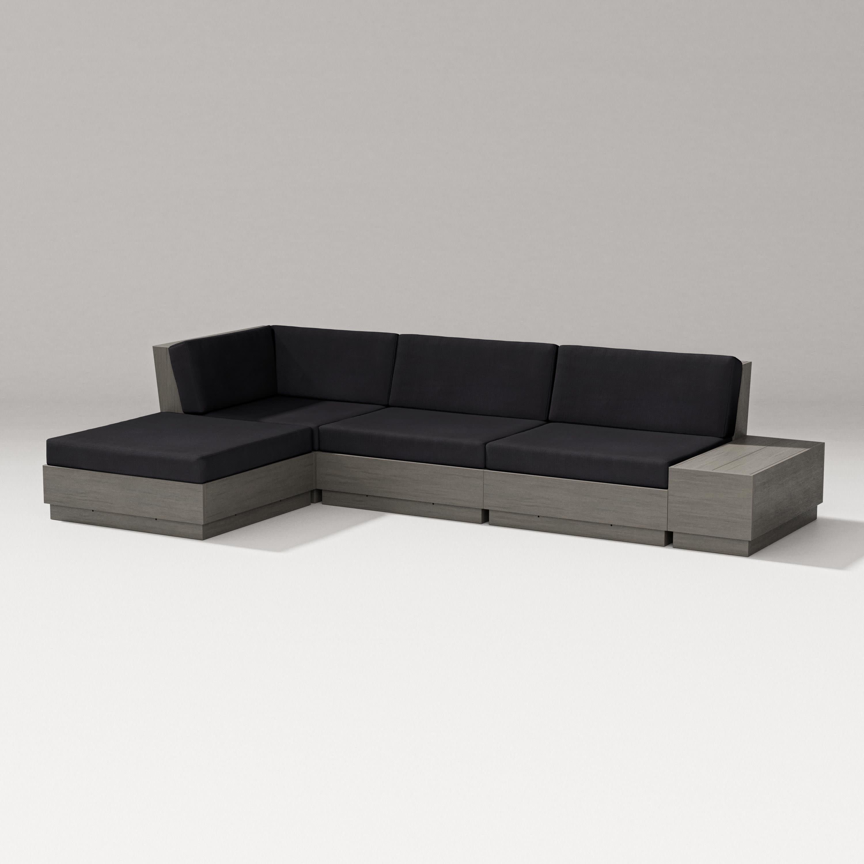 Elevate Chaise Sectional in Driftwood / Midnight Linen