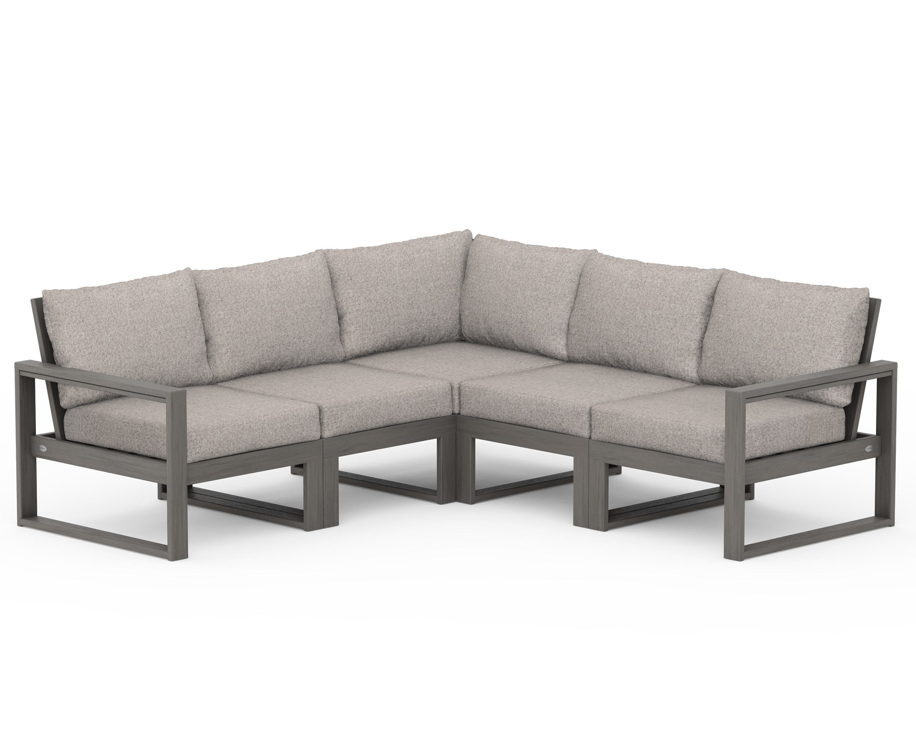 EDGE 5-Piece Modular Deep Seating Set in Driftwood / Weathered Tweed