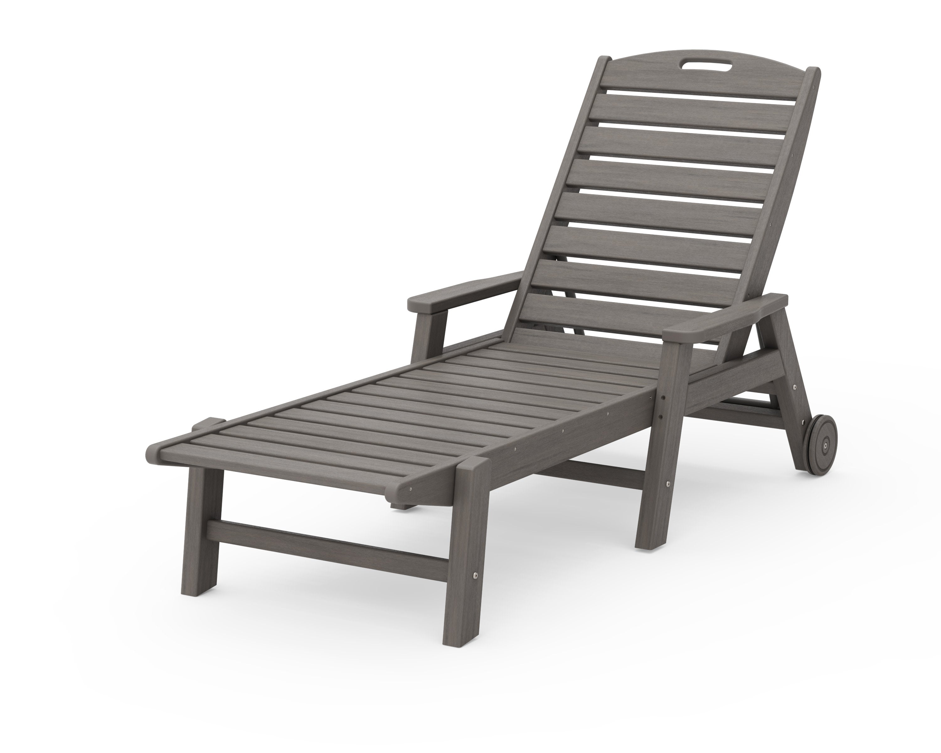 Nautical Chaise with Arms & Wheels in Driftwood
