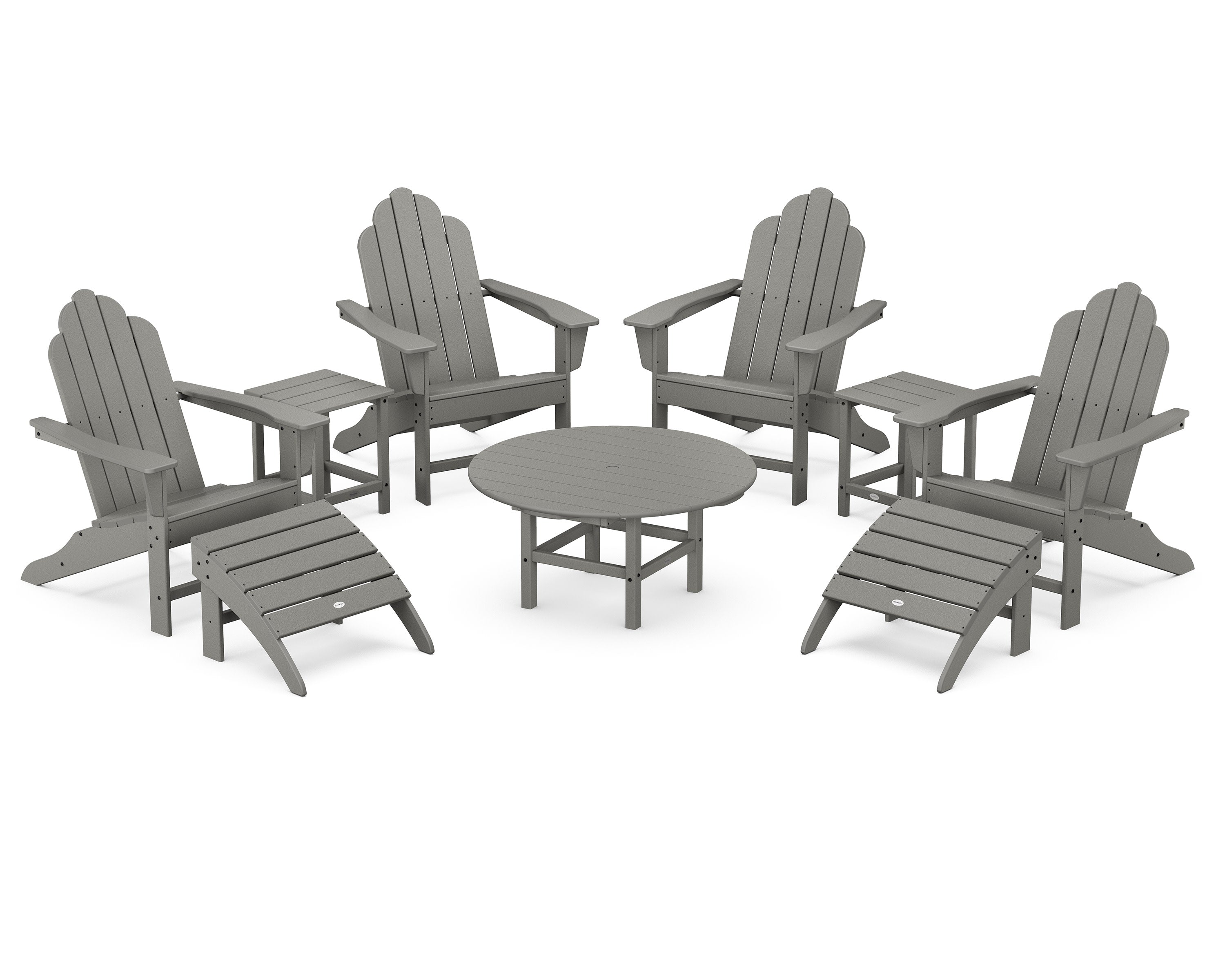 Long Island Adirondack 9-Piece Conversation Group in Slate Grey