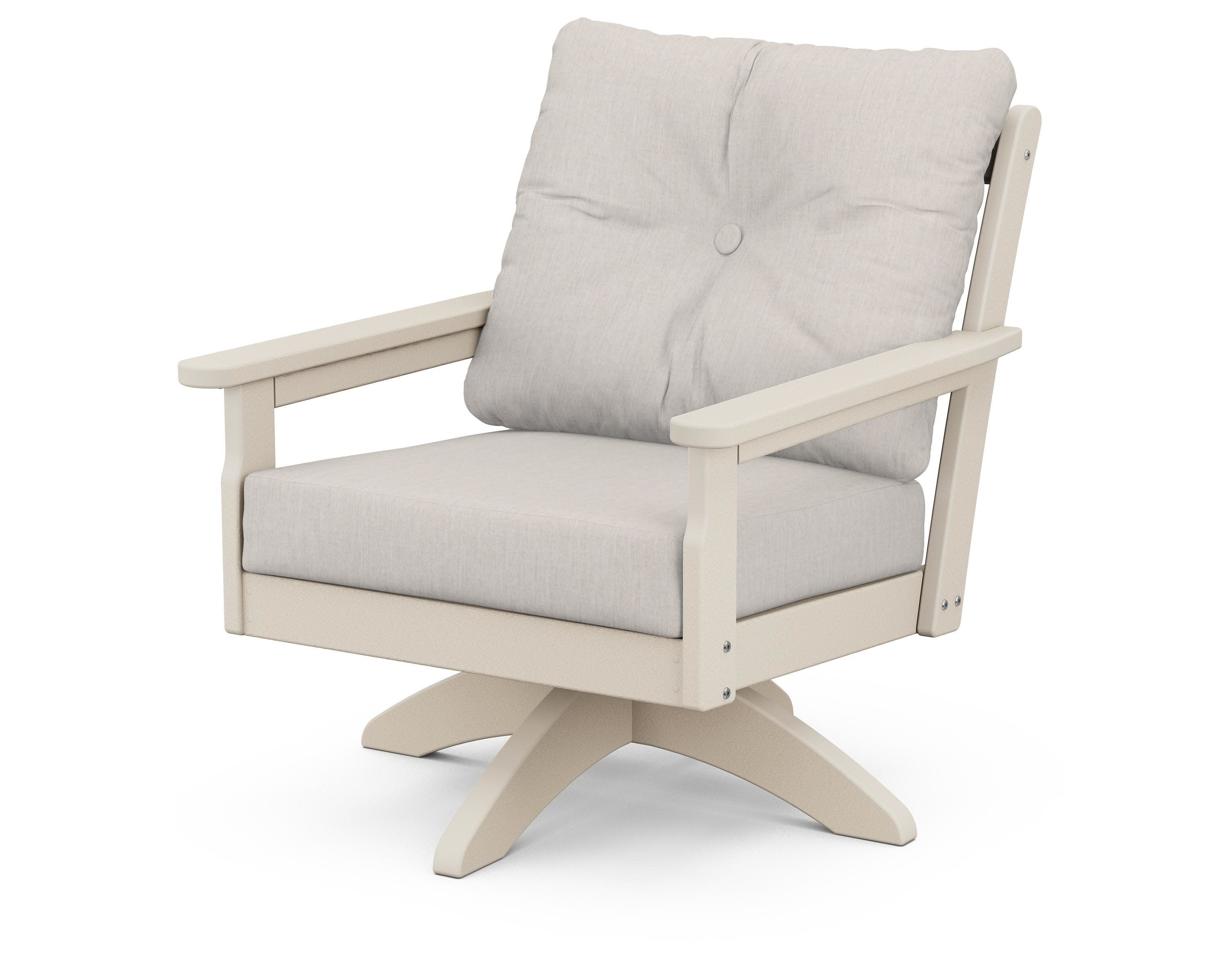 Vineyard Deep Seating Swivel Chair in Sand / Cast Ash