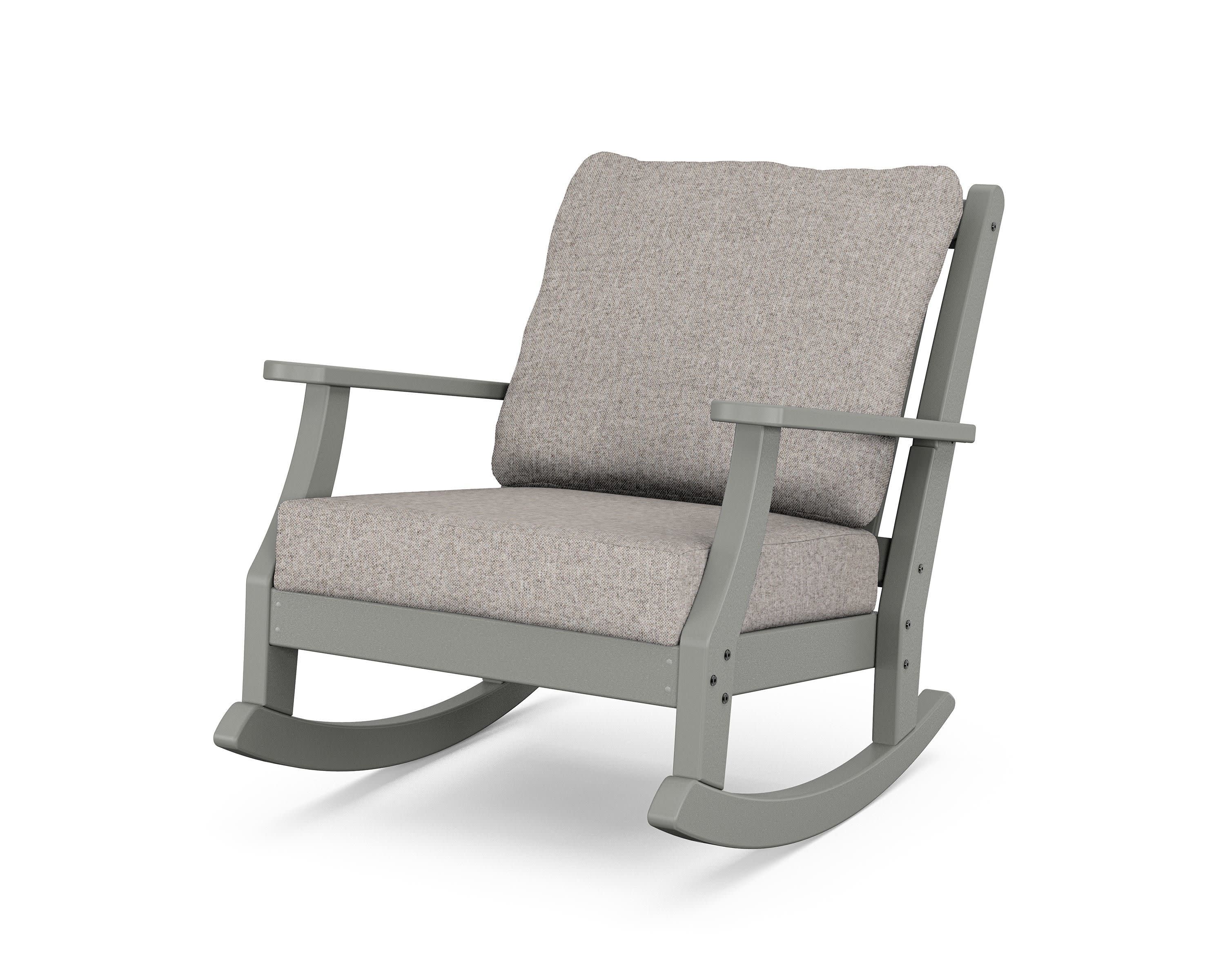 Wovendale Deep Seating Rocking Chair in Slate Grey / Weathered Tweed