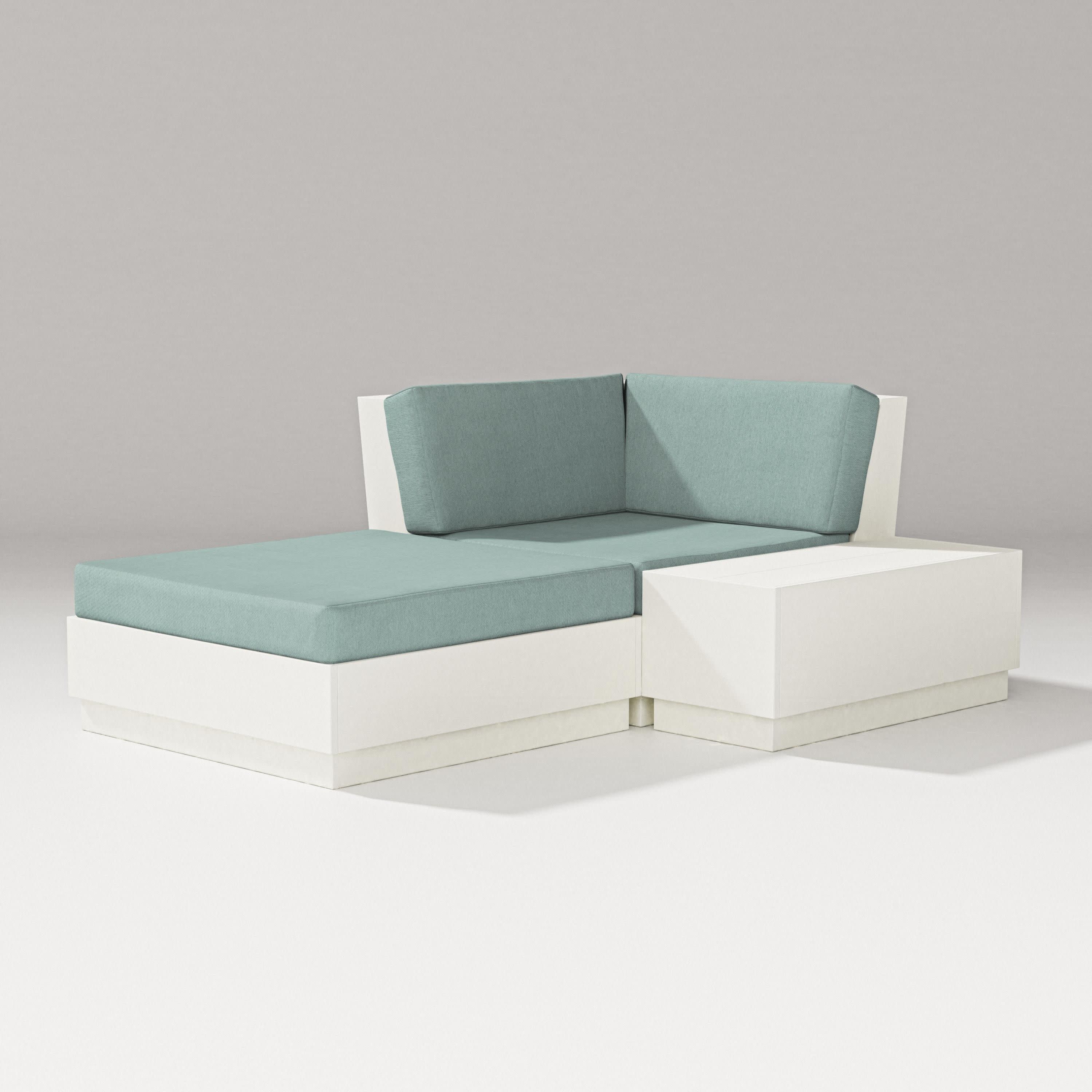 Elevate Corner Chaise in Vintage White / Glacier Spa