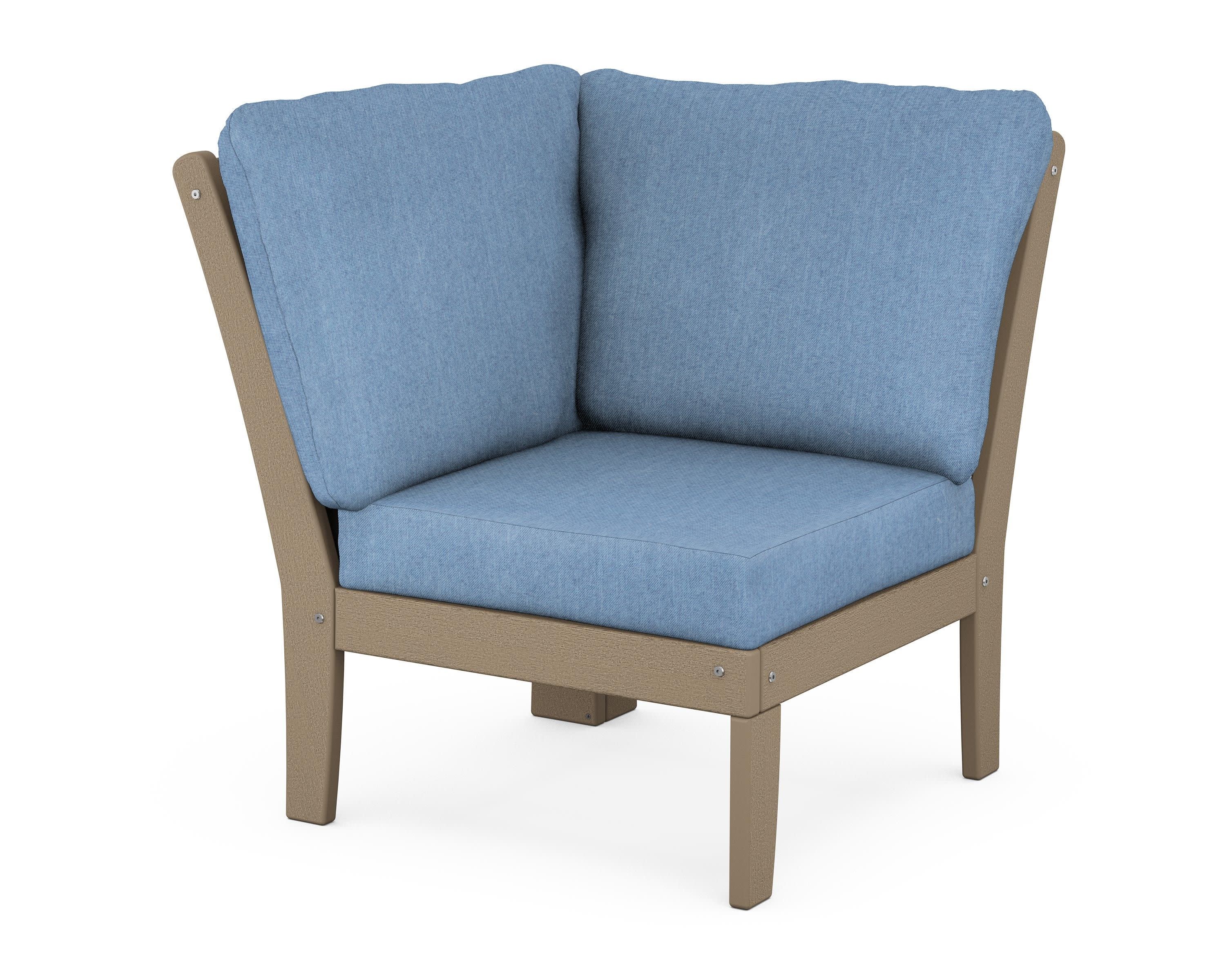 Braxton Modular Corner Chair in Vintage Sahara / Sky Blue
