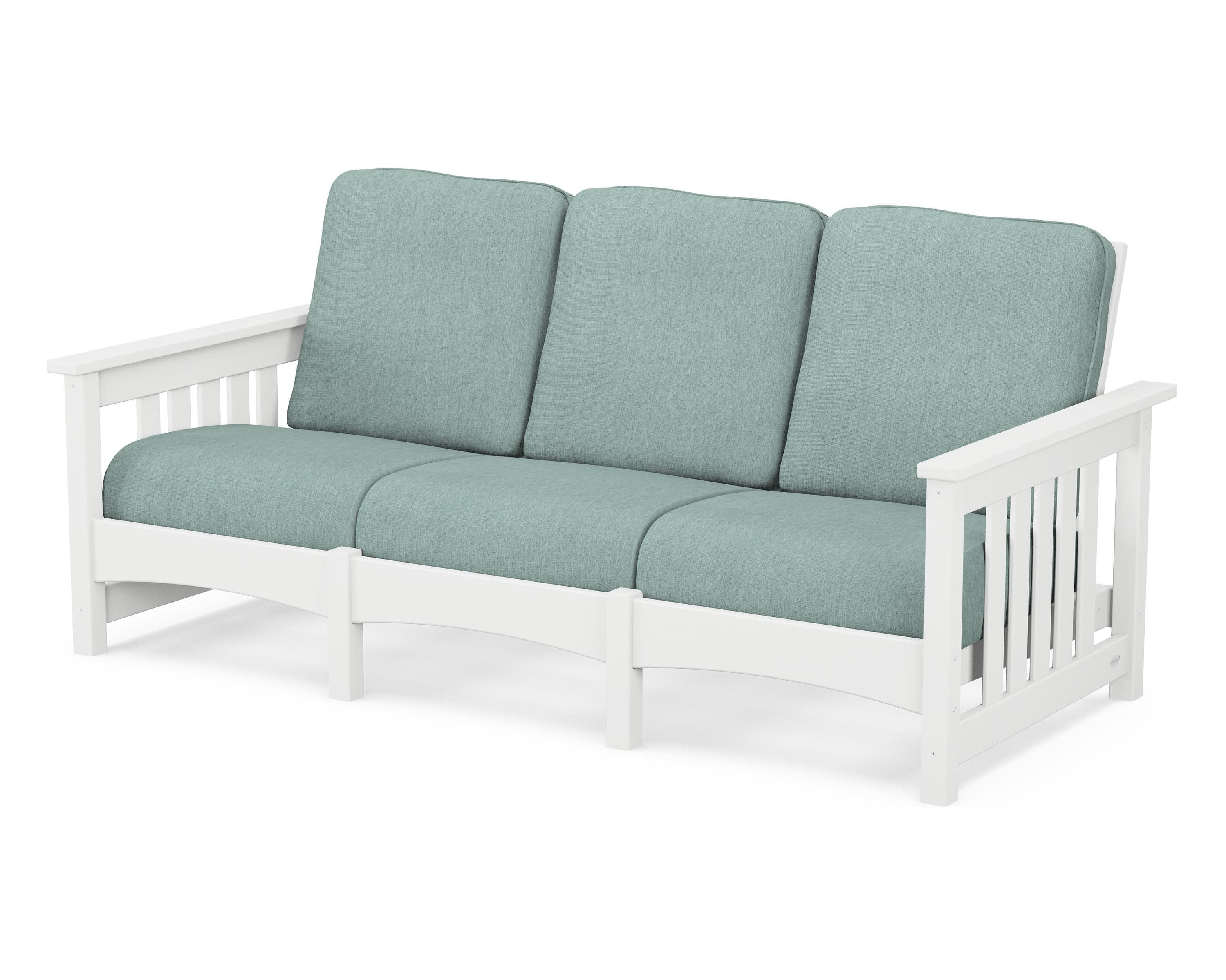 Club Mission Sofa in White / Glacier Spa