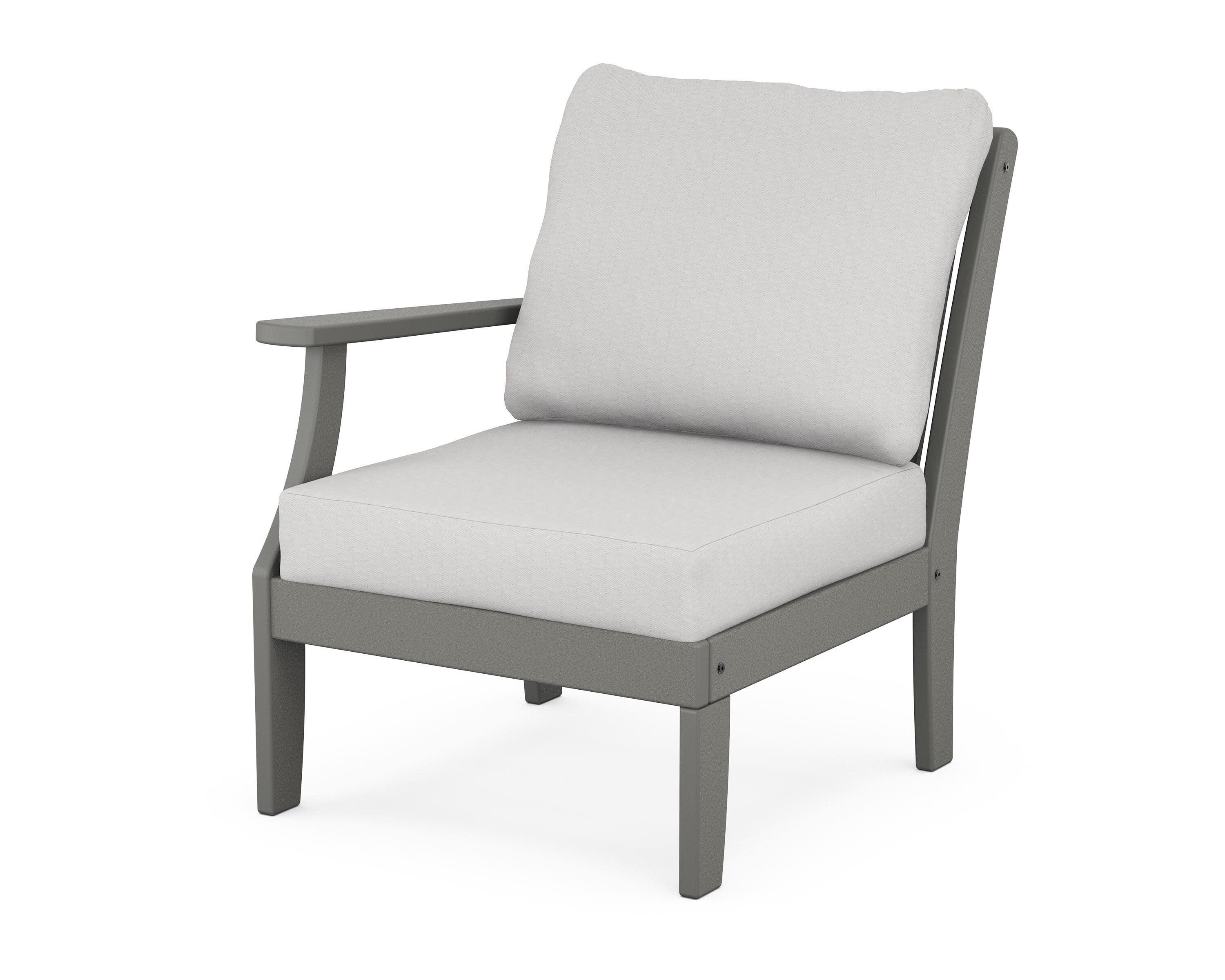 Braxton Modular Left Arm Chair in Slate Grey / Diamond in the Rough