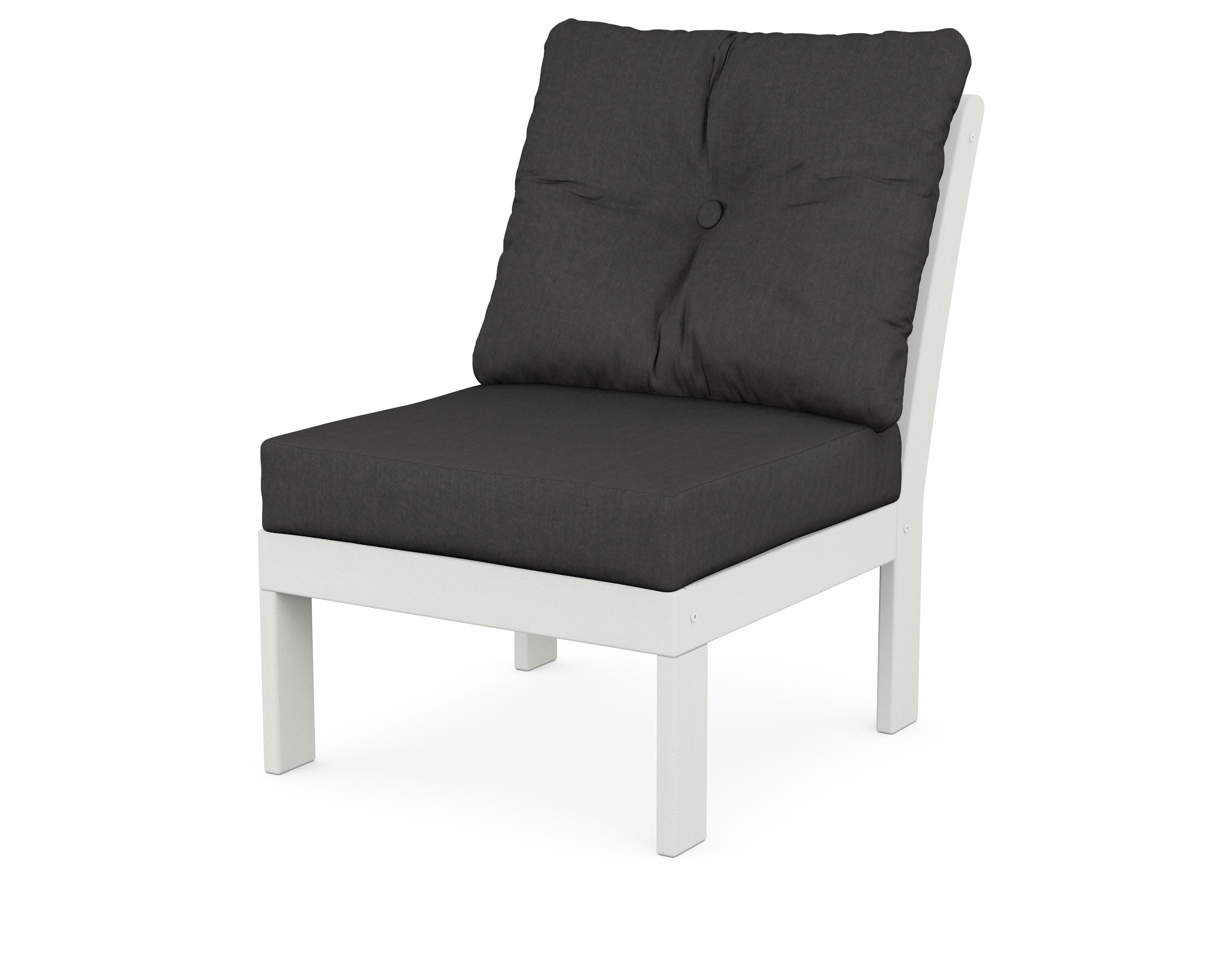 Vineyard Modular Armless Chair in Vintage White / Spectrum Carbon