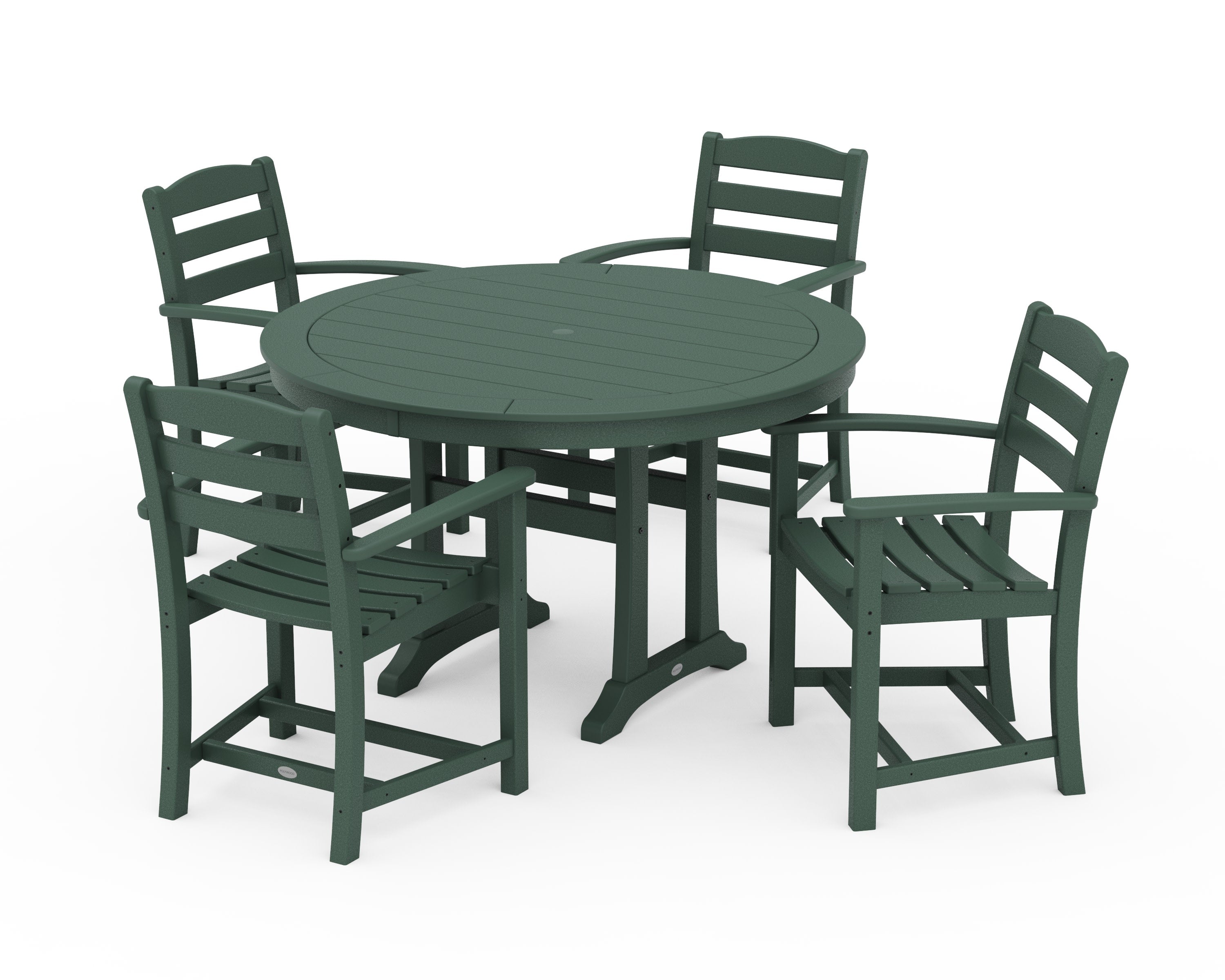 La Casa Caf 5-Piece Arm Chair Dining Set in Green