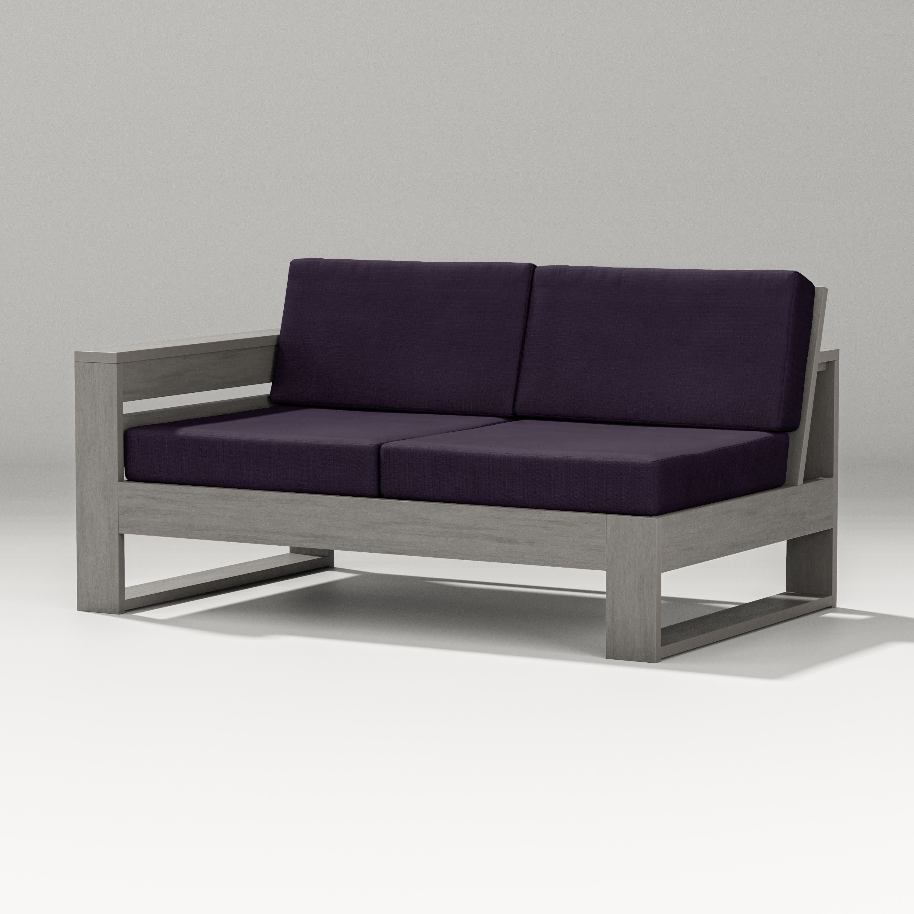Latitude Modular Left Arm Loveseat in Driftwood / Navy Linen