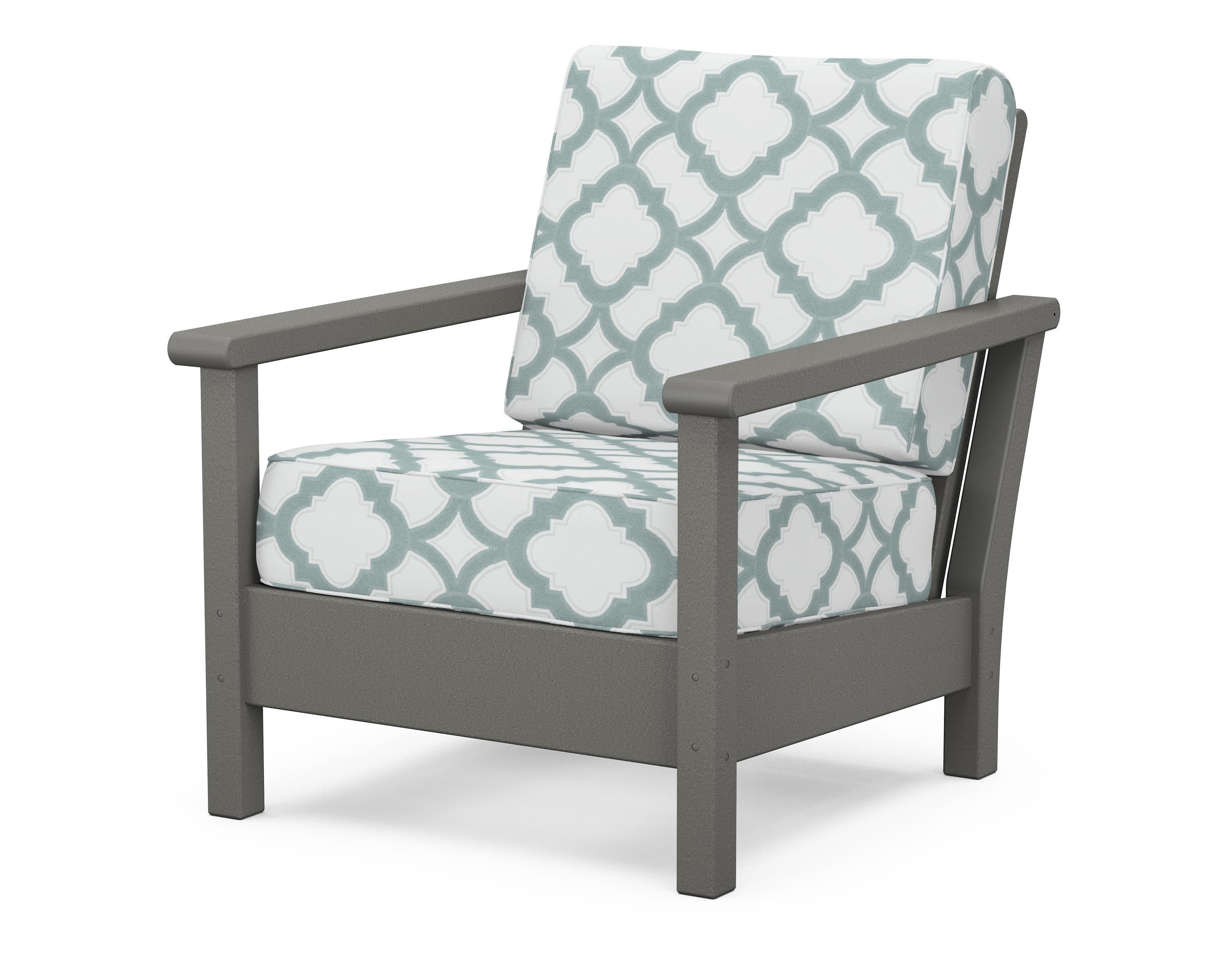 Harbour Deep Seating Chair in Slate Grey / Trellis Glacier Spa