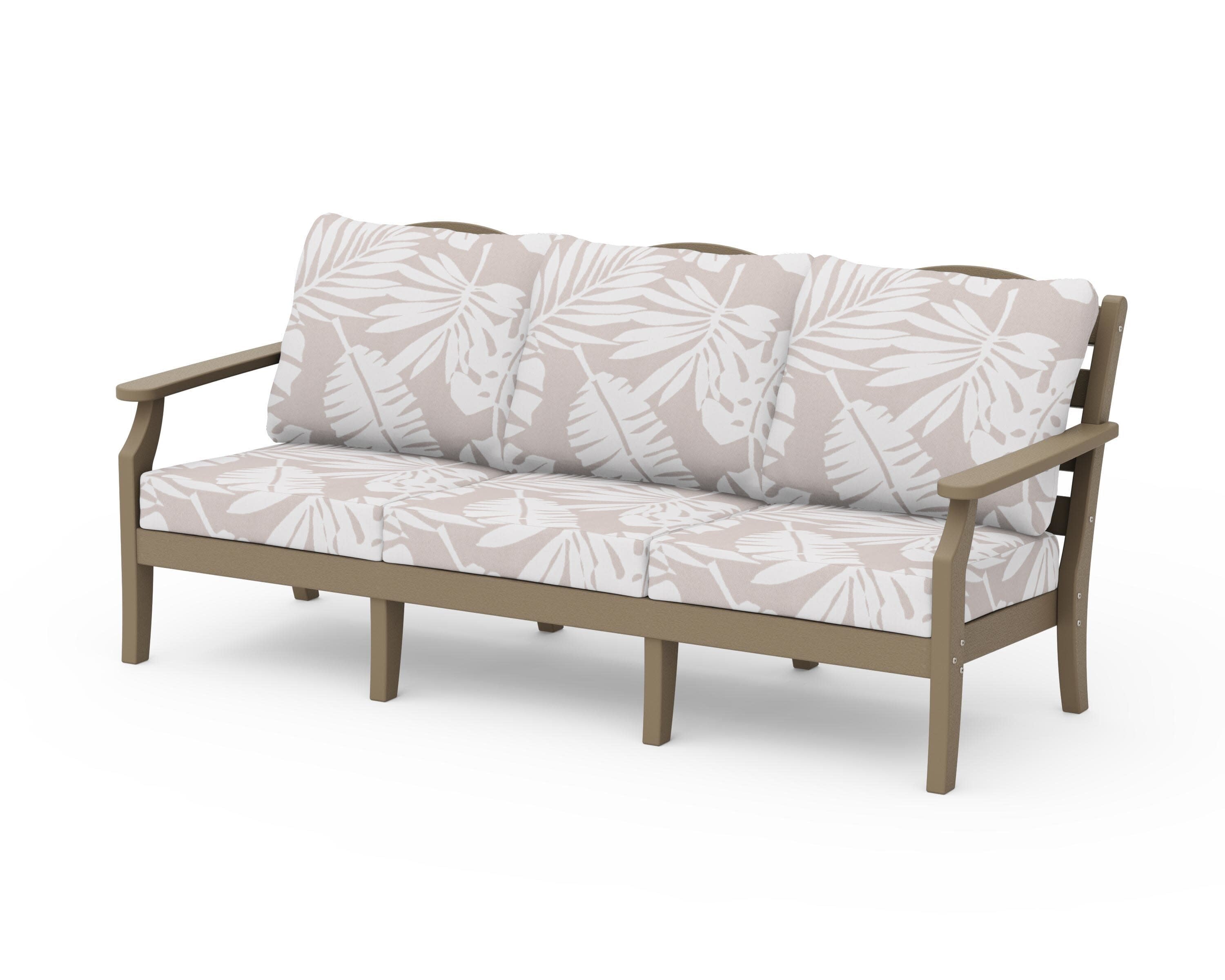 Savannah Deep Seating Sofa in Vintage Sahara / Leaf Dune Burlap