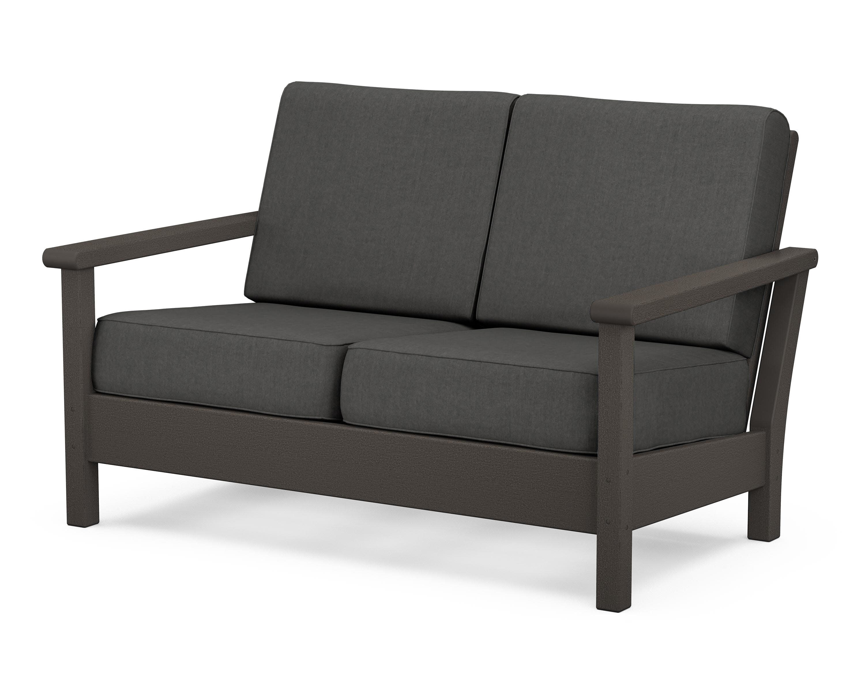 Harbour Deep Seating Loveseat in Vintage Coffee / Spectrum Carbon