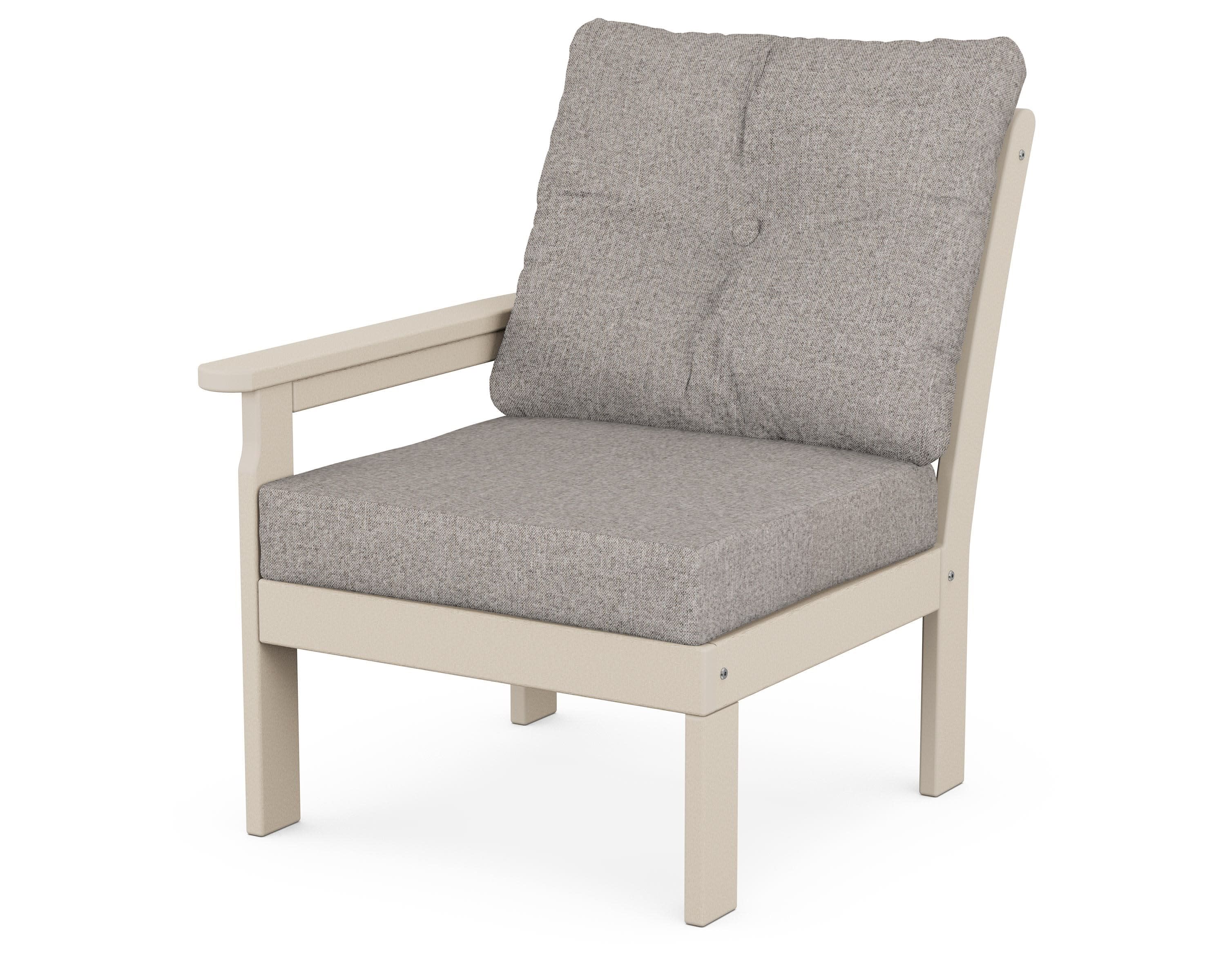 Vineyard Modular Left Arm Chair in Sand / Weathered Tweed