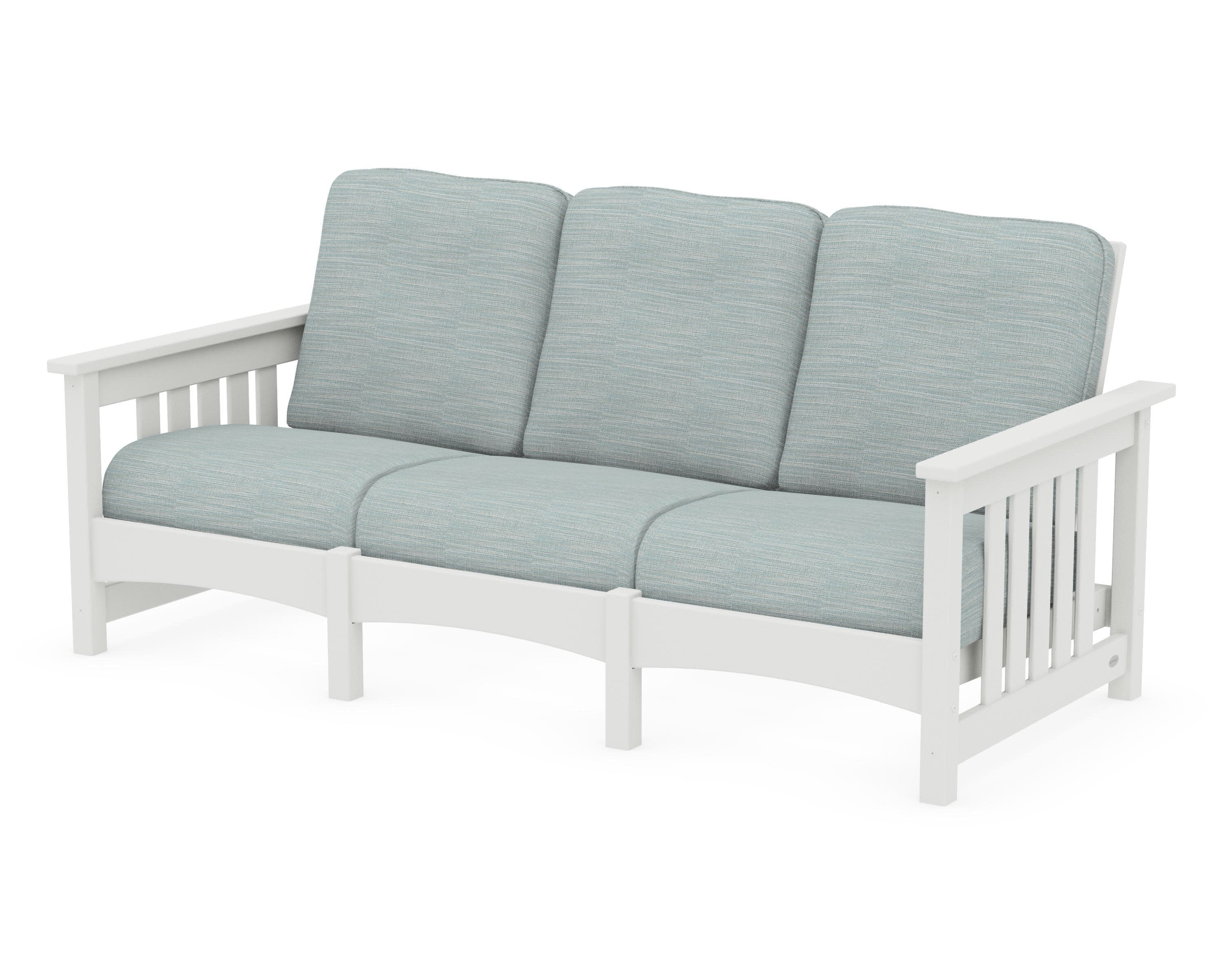 Club Mission Sofa in Vintage White / Soothe Mist