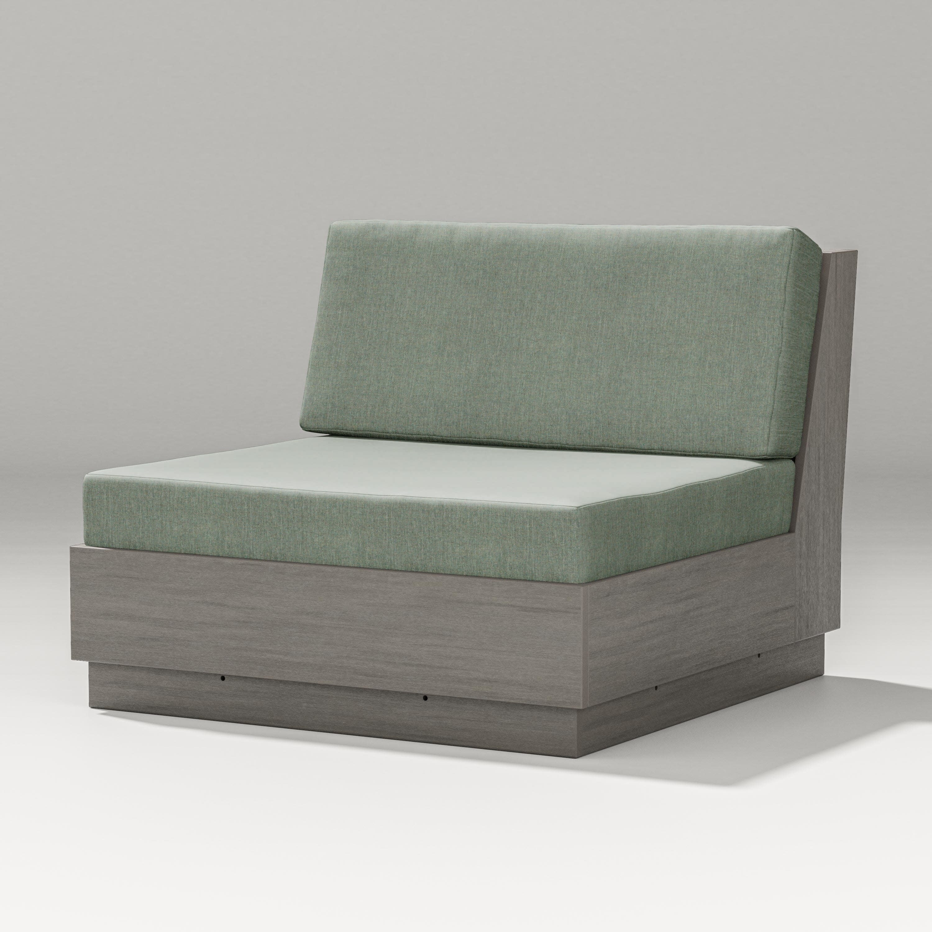 Elevate Modular Armless Chair in Driftwood / Cast Sage