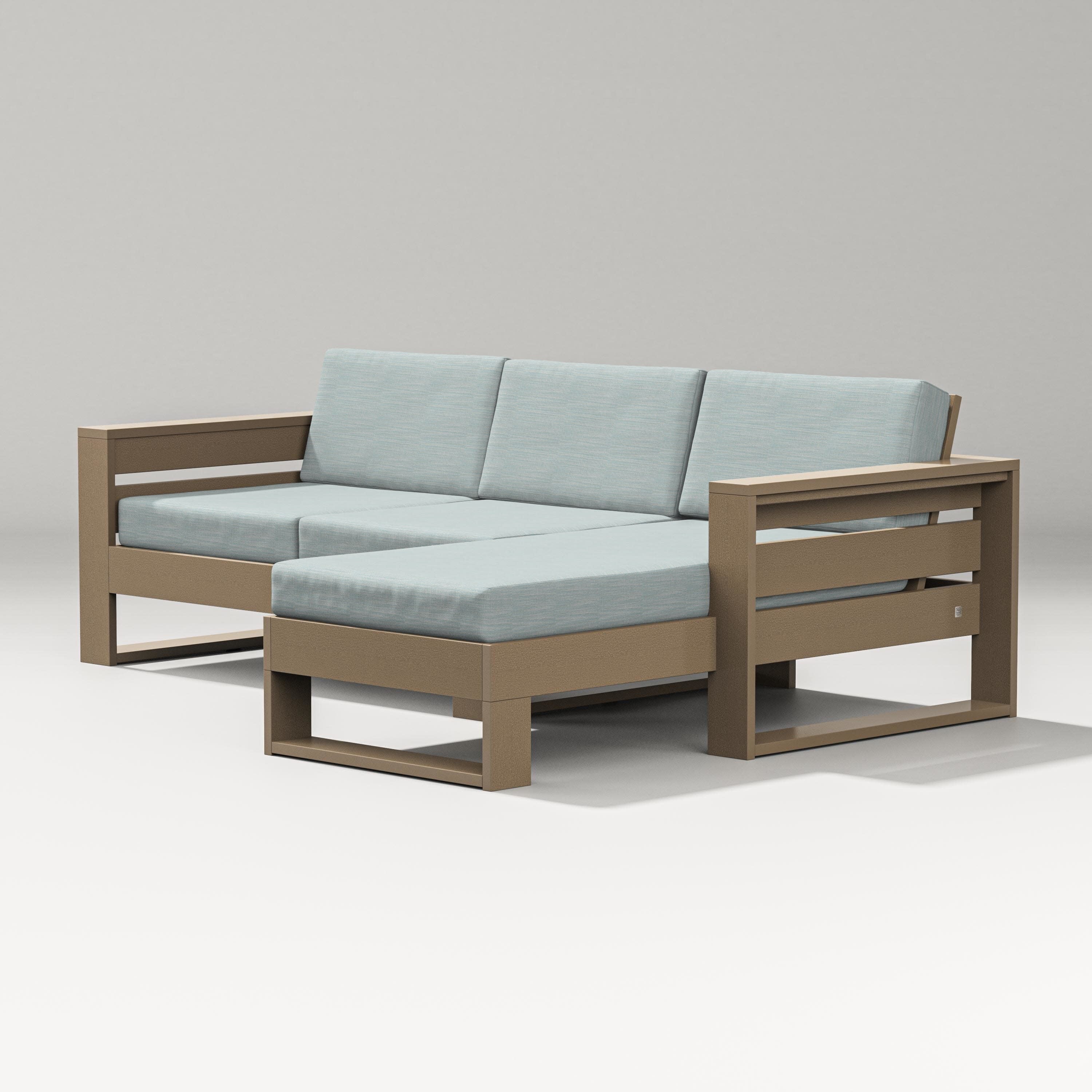 Latitude Right Chaise Sectional in Vintage Sahara / Soothe Mist