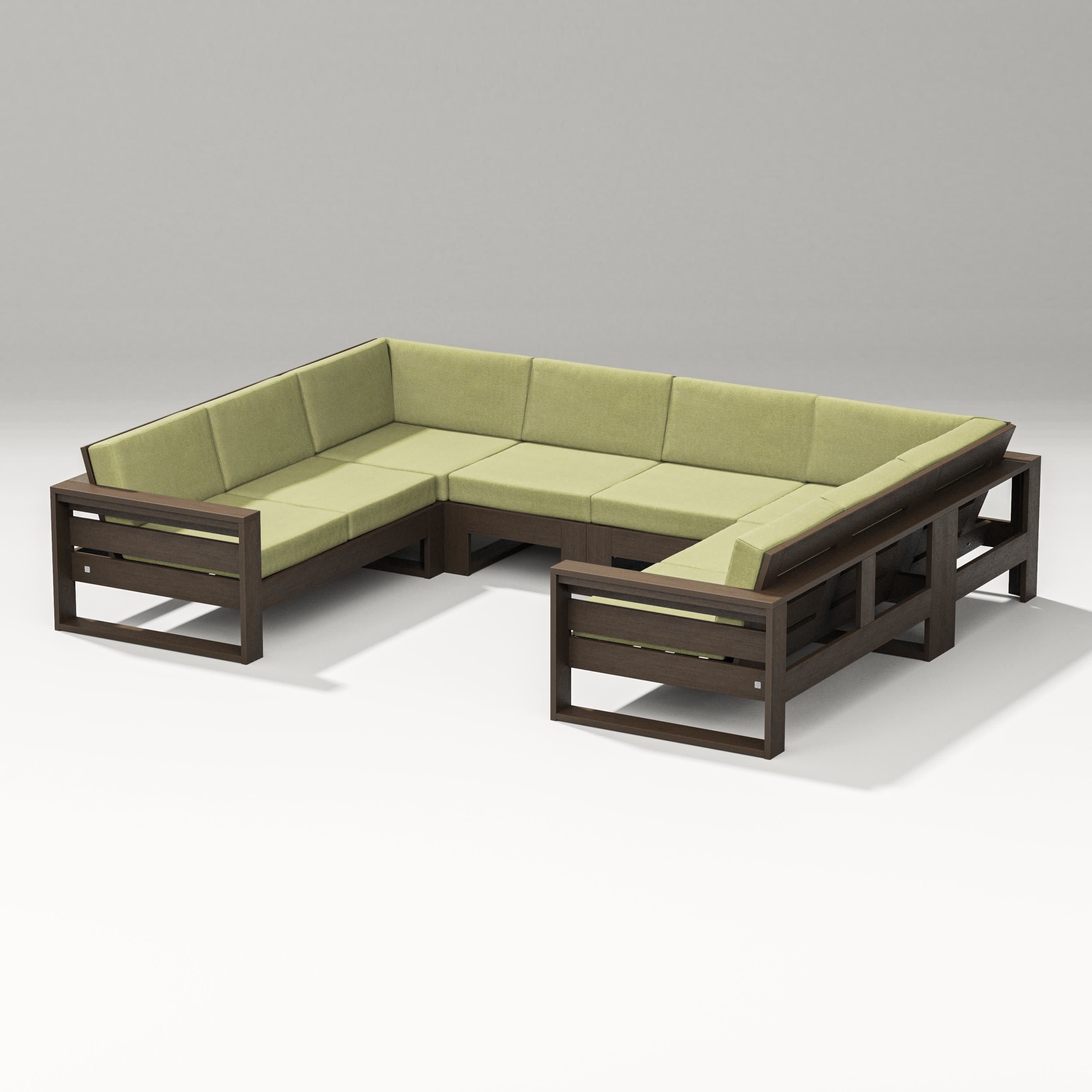 Latitude U-Shaped Sectional in Kona / Chartreuse Boucle
