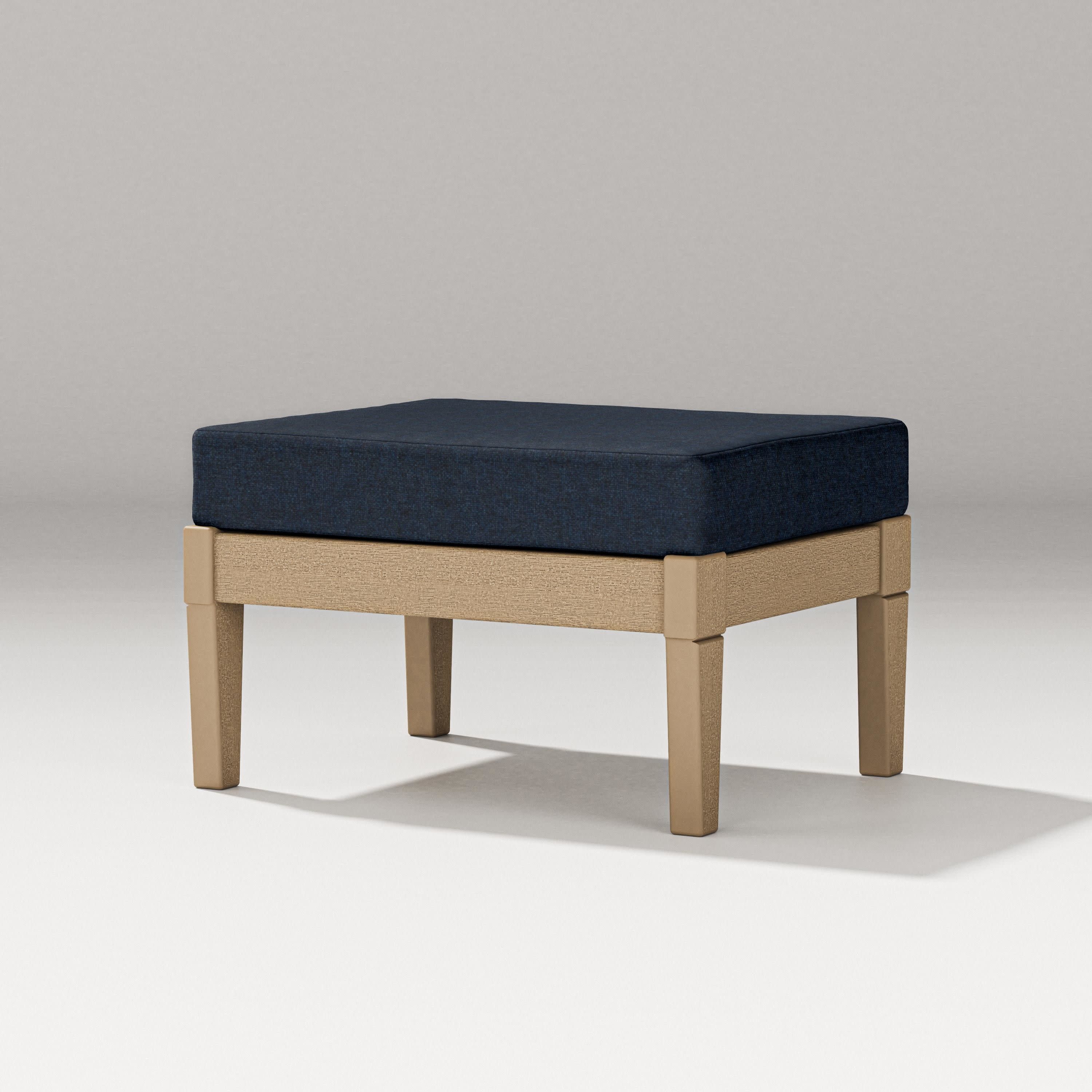 Estate Lounge Ottoman in Vintage Sahara / Marine Indigo