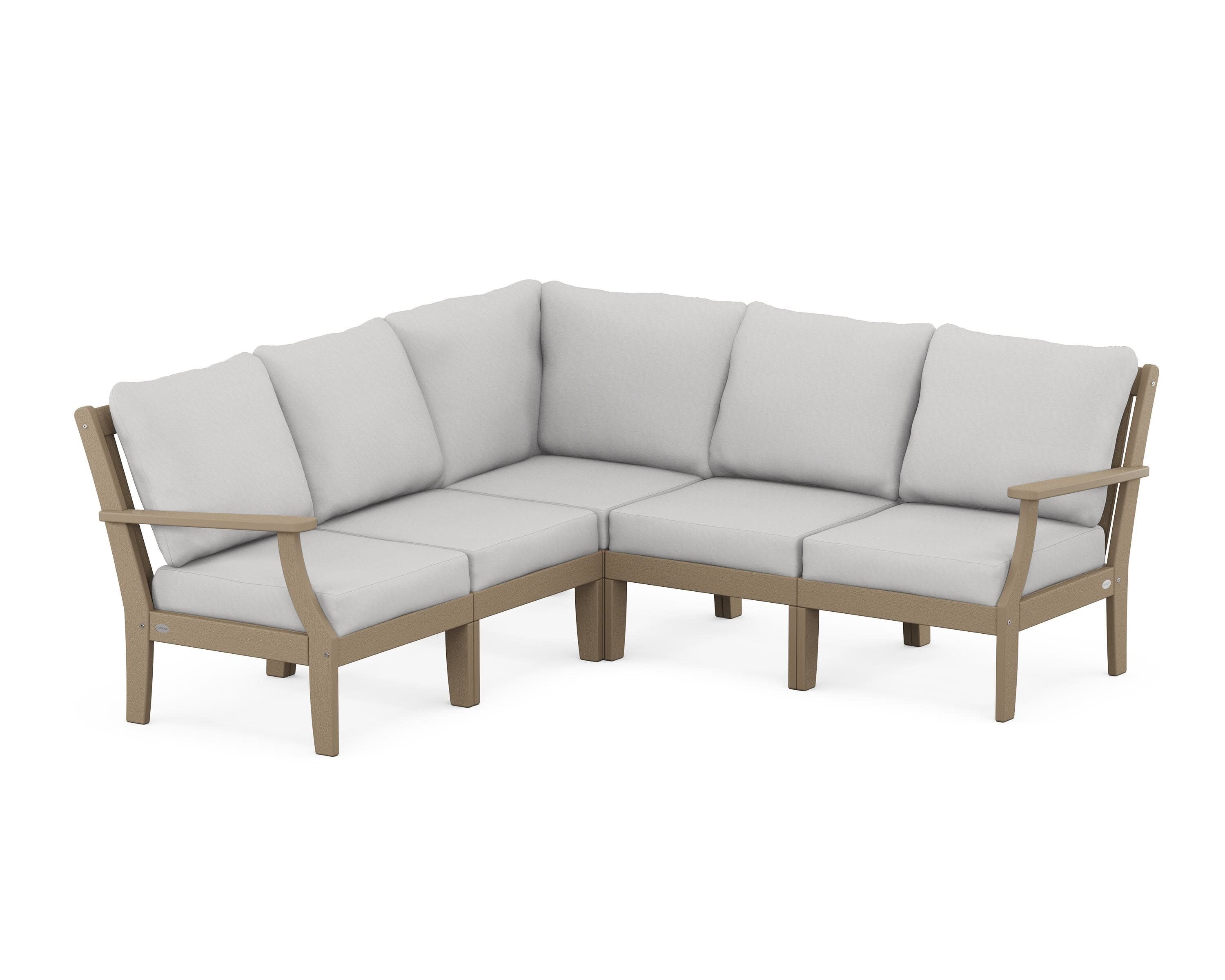 Braxton Modular 5-Piece Deep Seating Set in Vintage Sahara / Diamond in the Rough