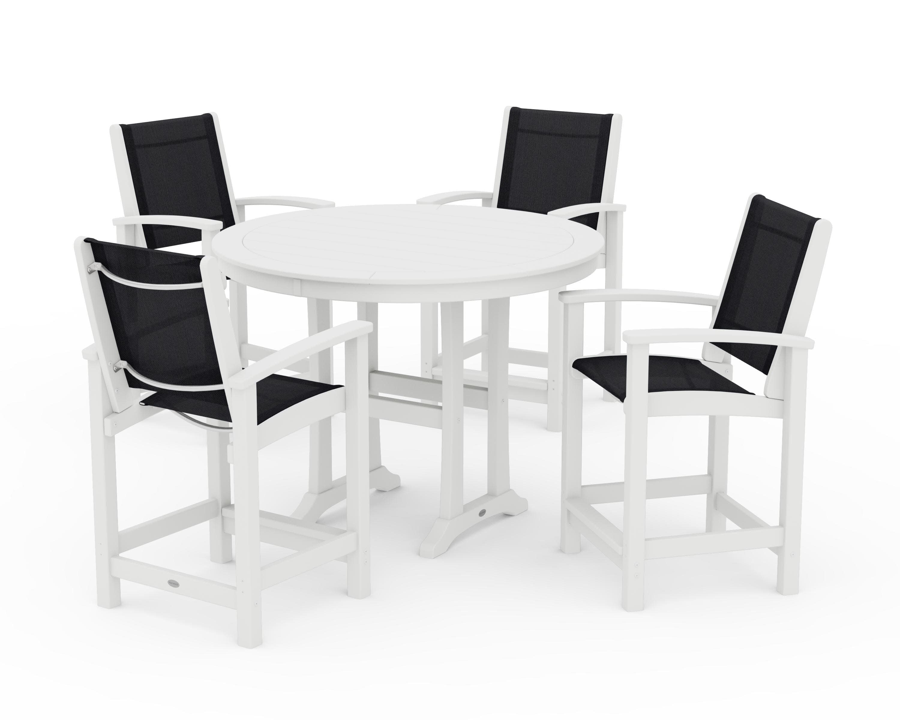 Coastal 5-Piece Counter Set in White / Black Sling