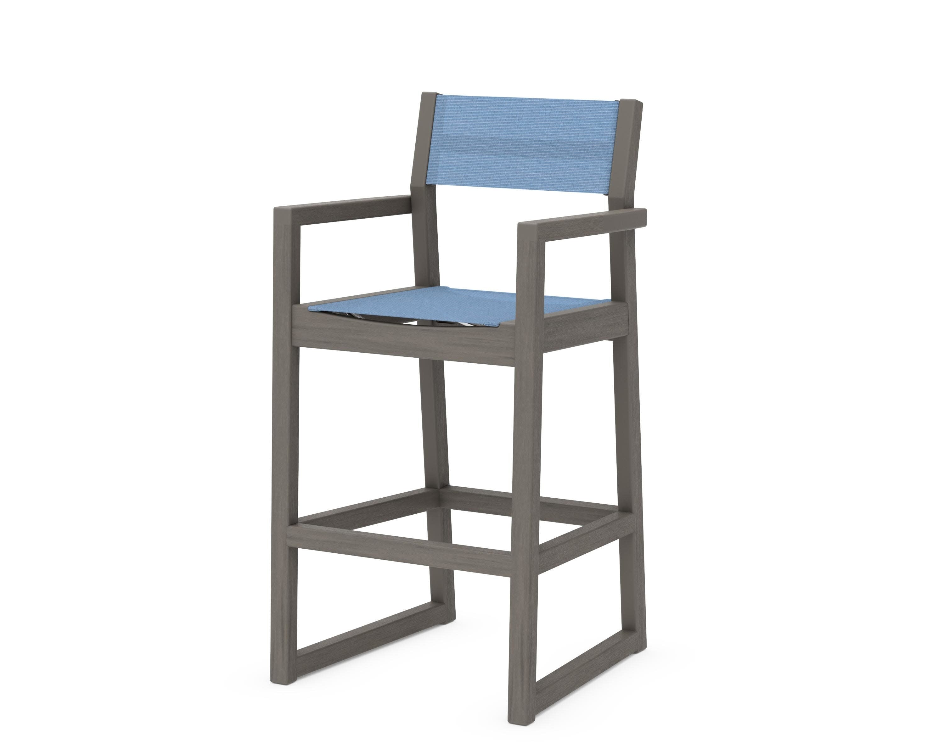 EDGE Sling Bar Arm Chair in Driftwood / Poolside Sling