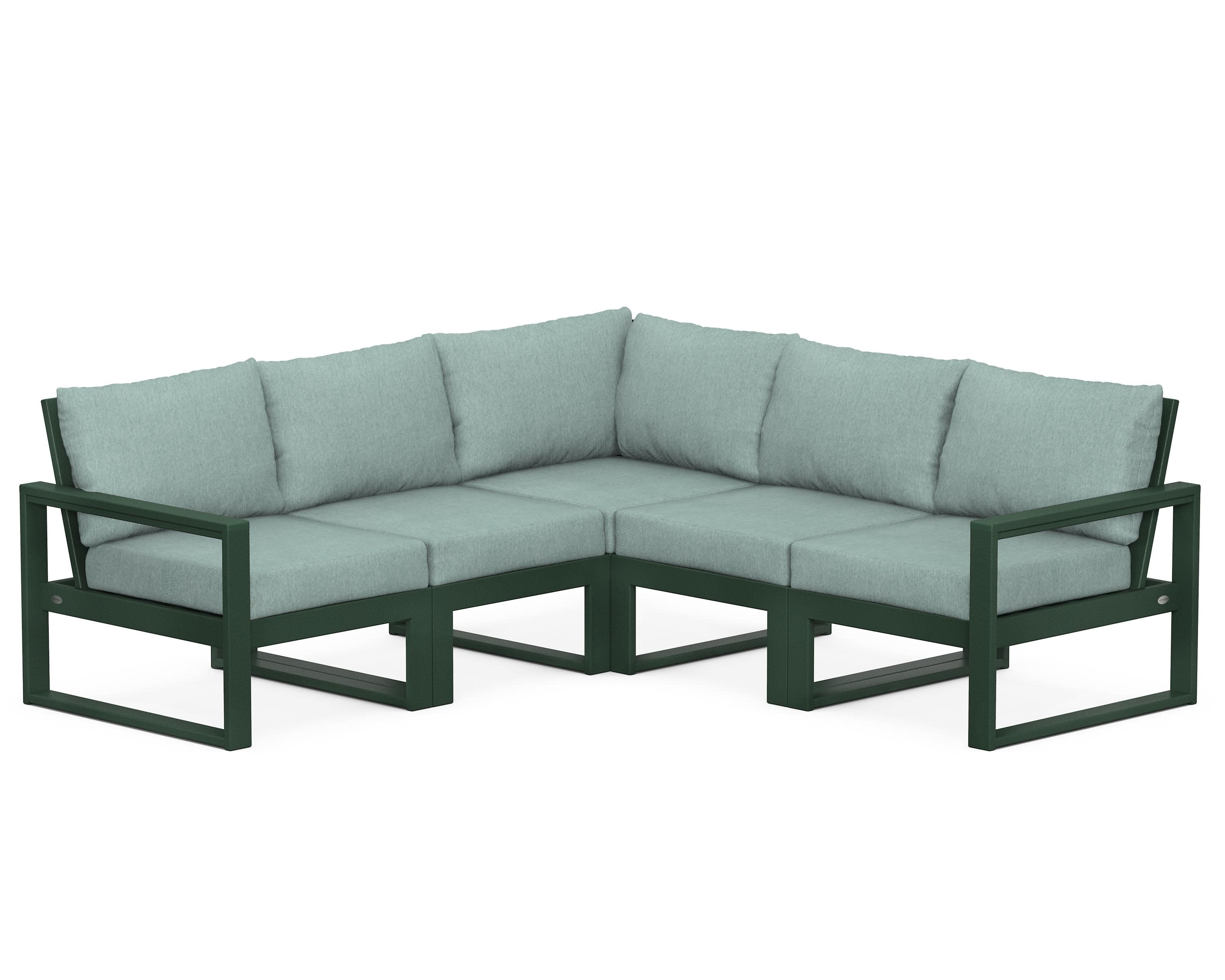 EDGE 5-Piece Modular Deep Seating Set in Green / Glacier Spa