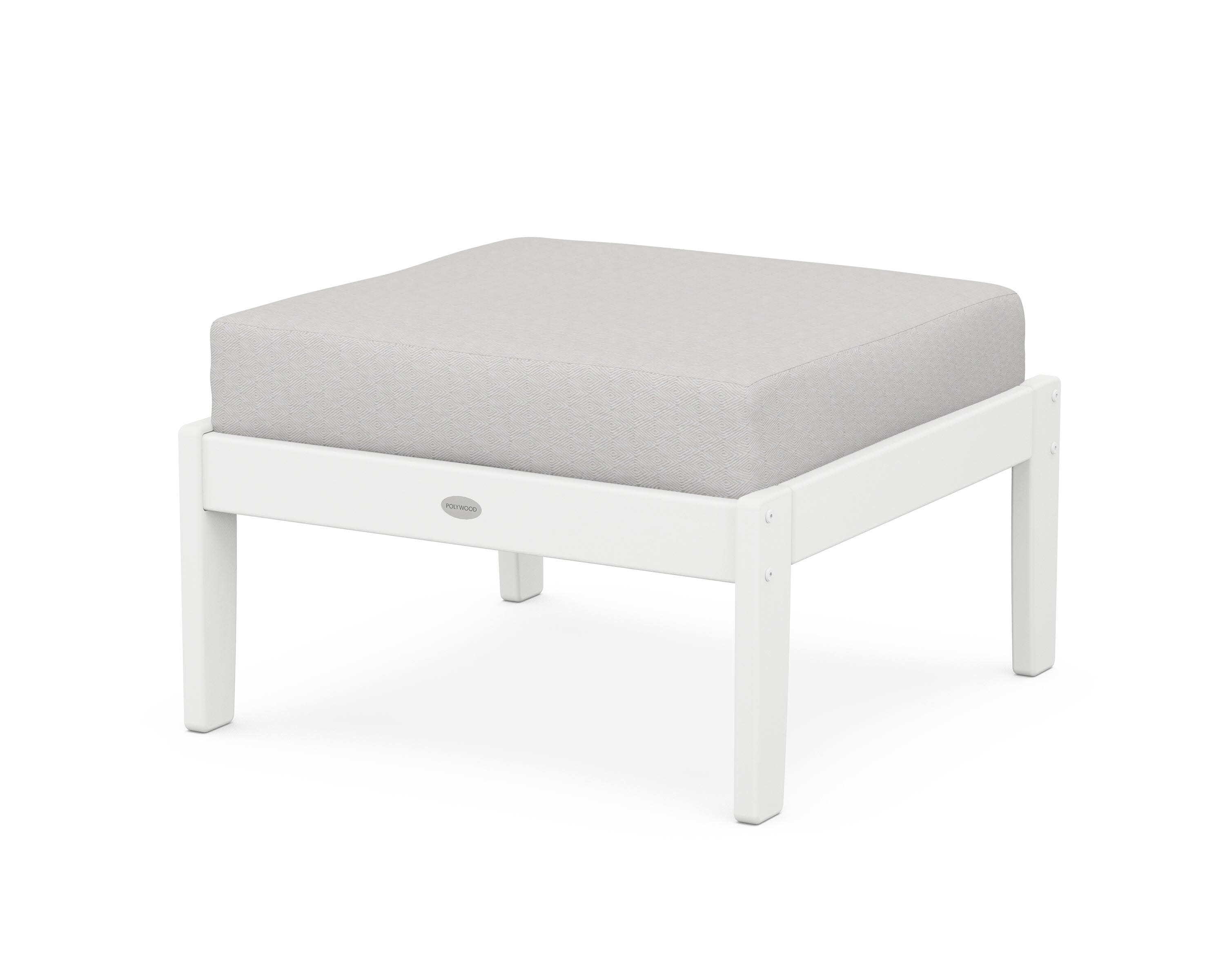 Braxton Deep Seating Ottoman in White / Diamond in the Rough
