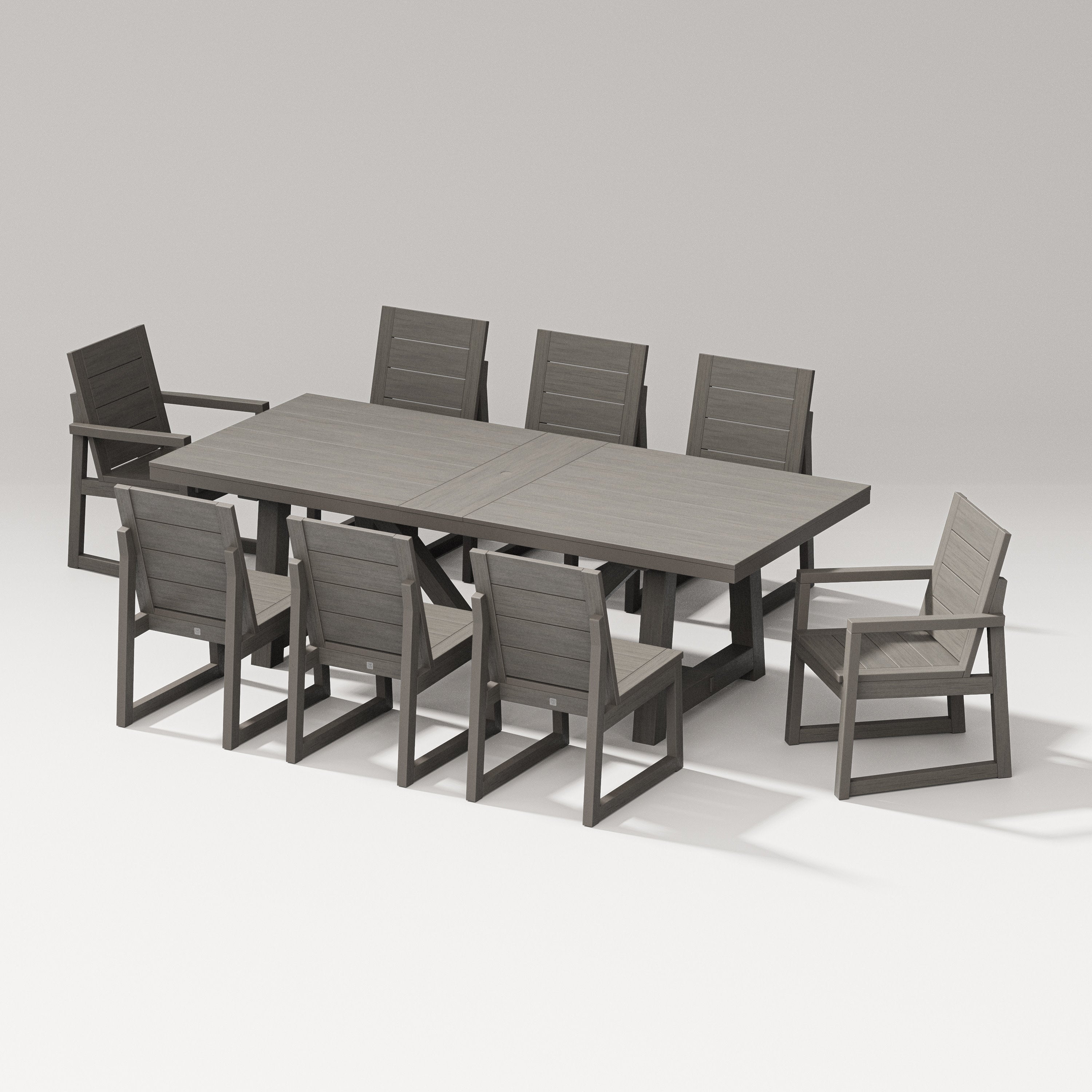 Elevate 9-Piece A-Frame Table Dining Set in Driftwood