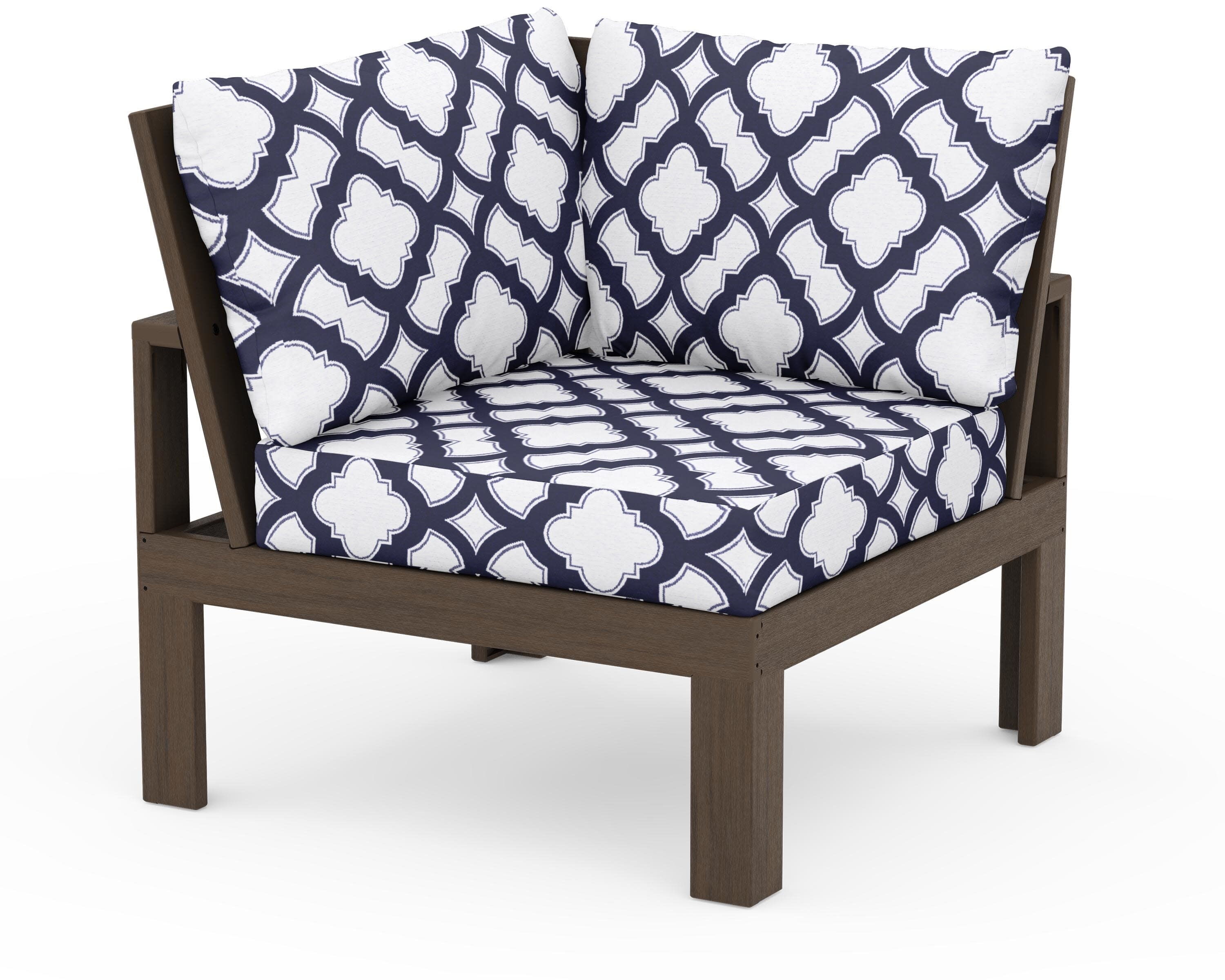 Modular Corner Chair in Kona / Trellis Navy