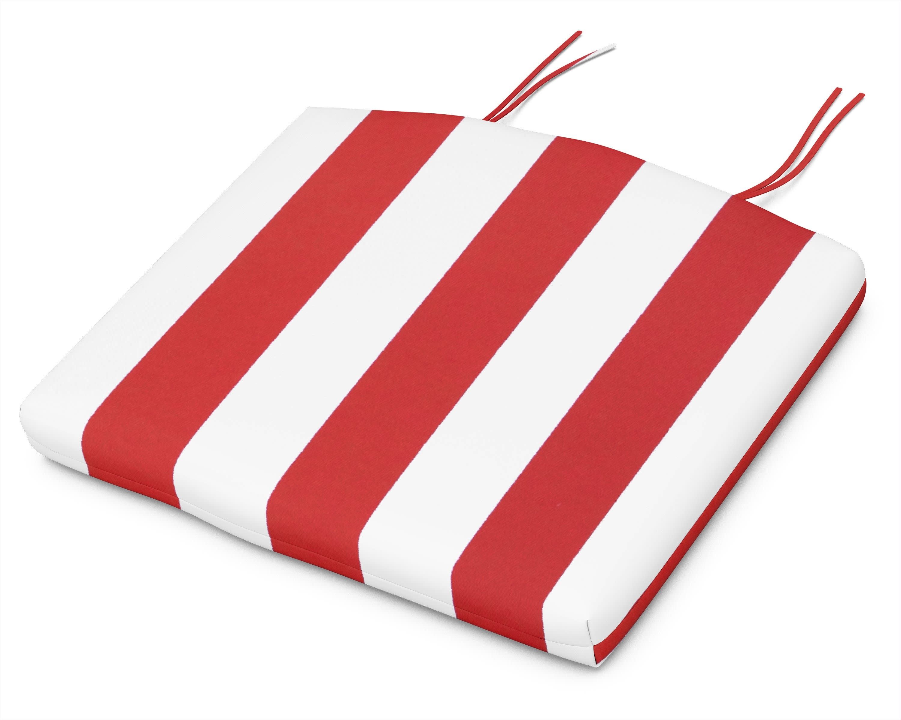 Seat Cushion - 19.06"D x 22.12"W x 2.5"H in Cabana Stripe Crimson