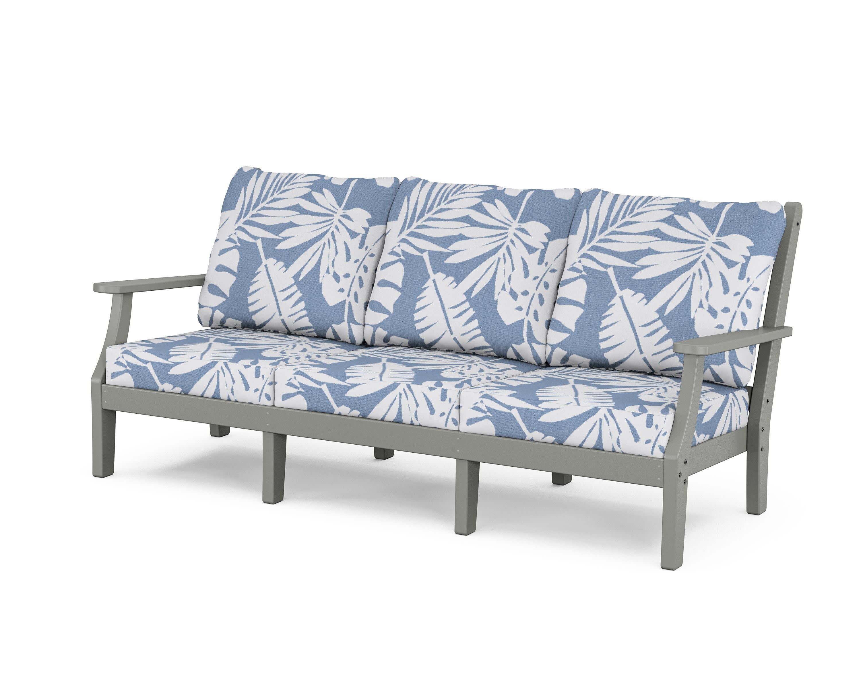 Wovendale Deep Seating Sofa in Slate Grey / Leaf Sky Blue
