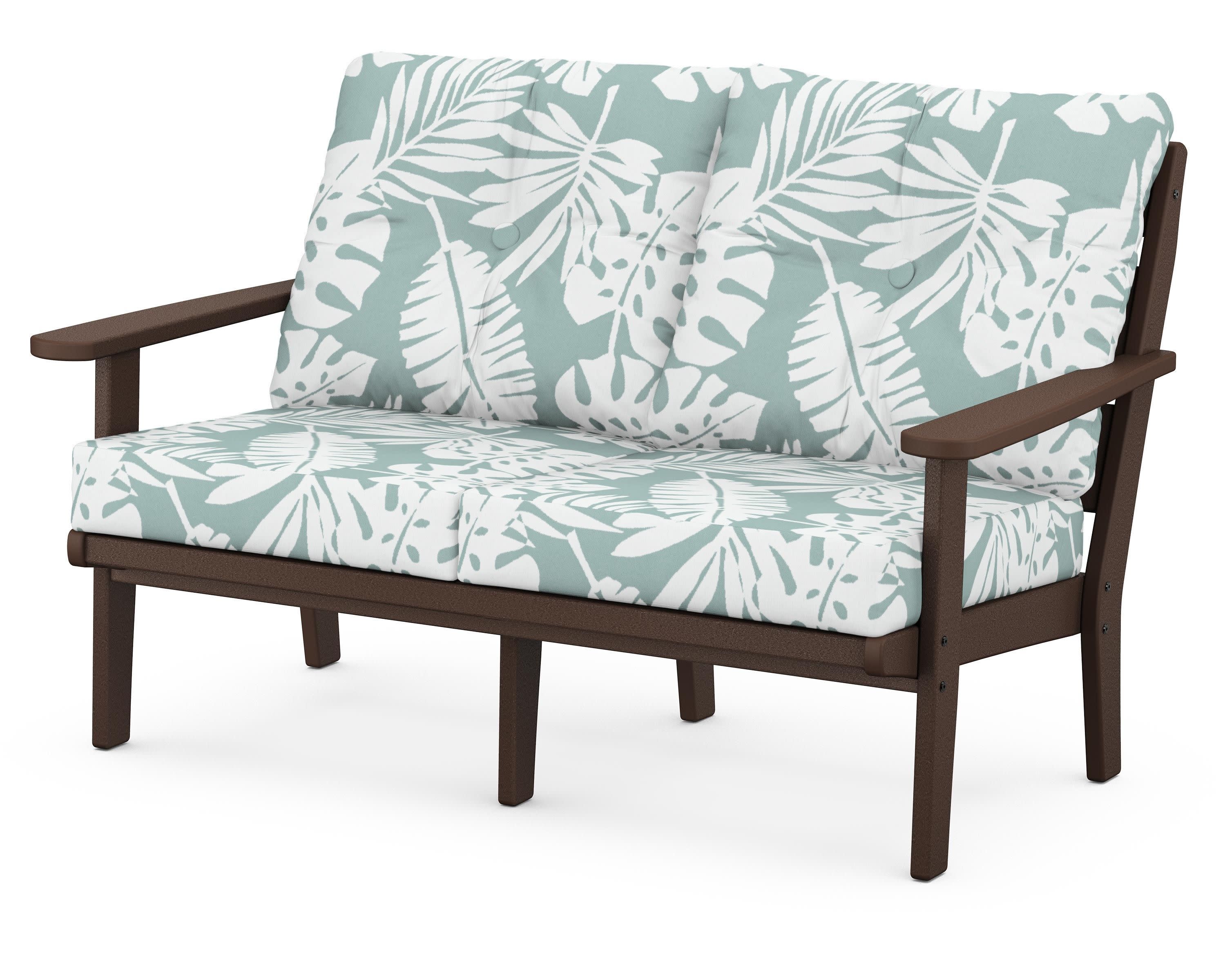 Lakeside Deep Seating Loveseat in Mahogany / Leaf Glacier Spa