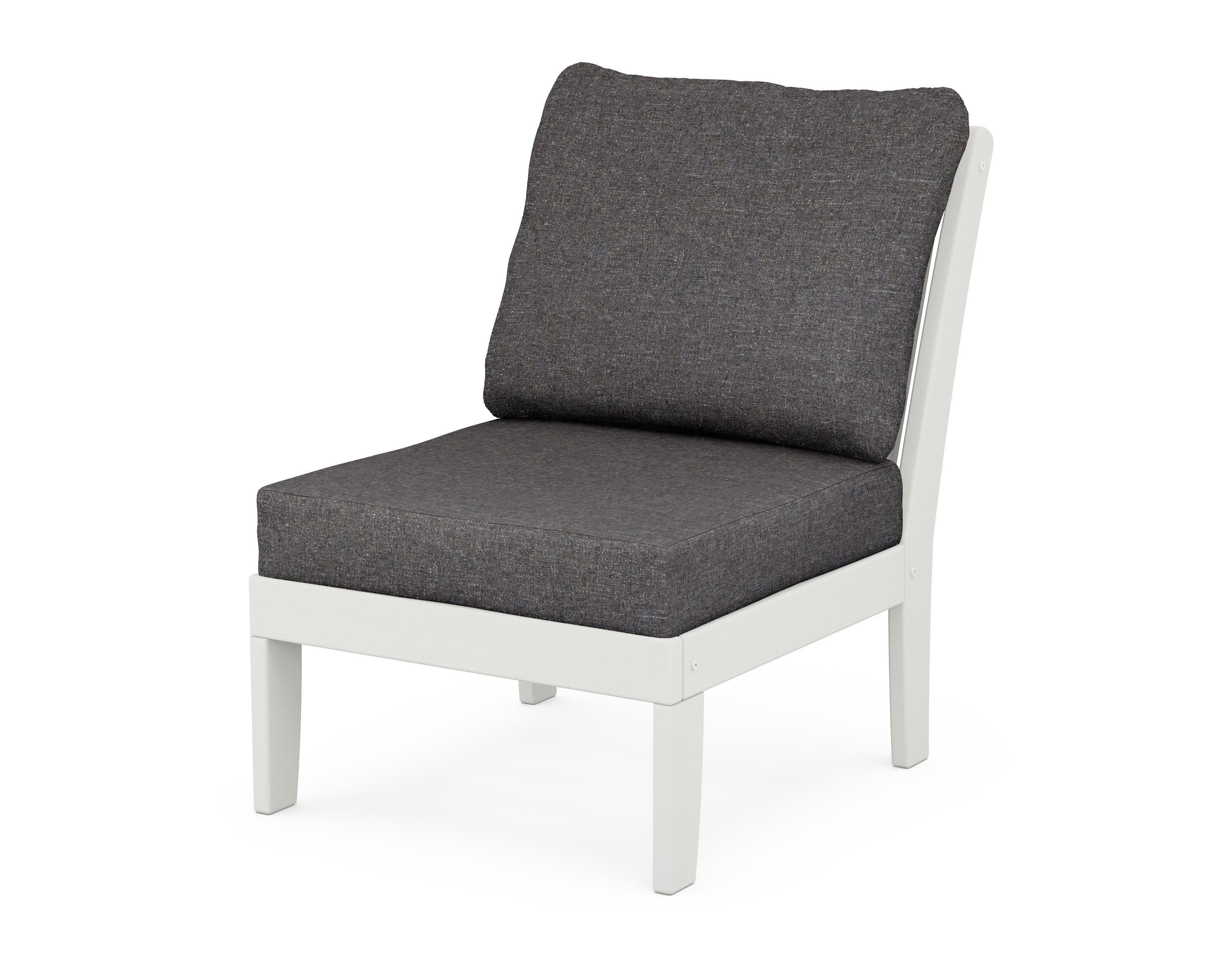 Braxton Modular Armless Chair in Vintage White / Ash Charcoal
