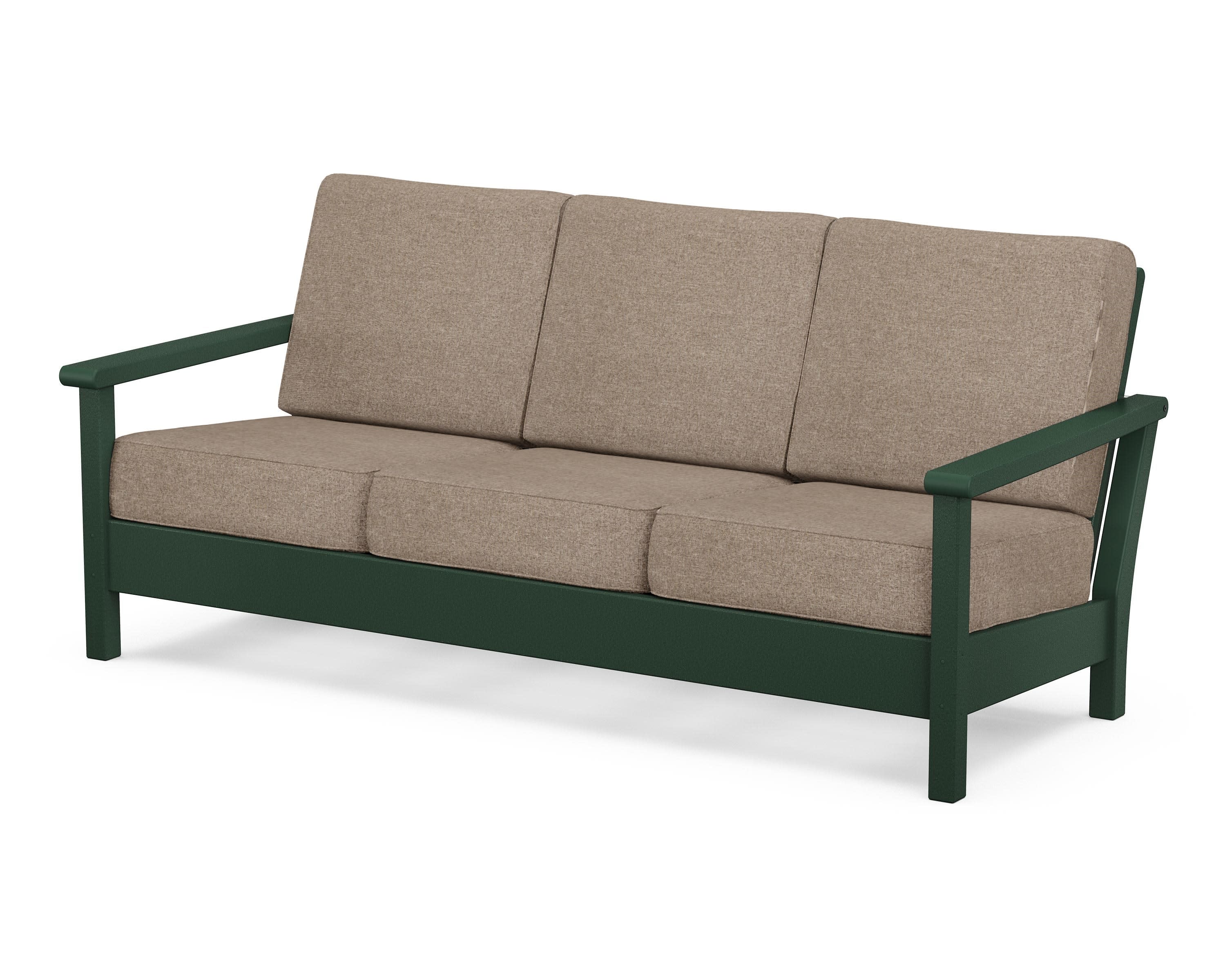Harbour Deep Seating Sofa in Green / Spiced Burlap