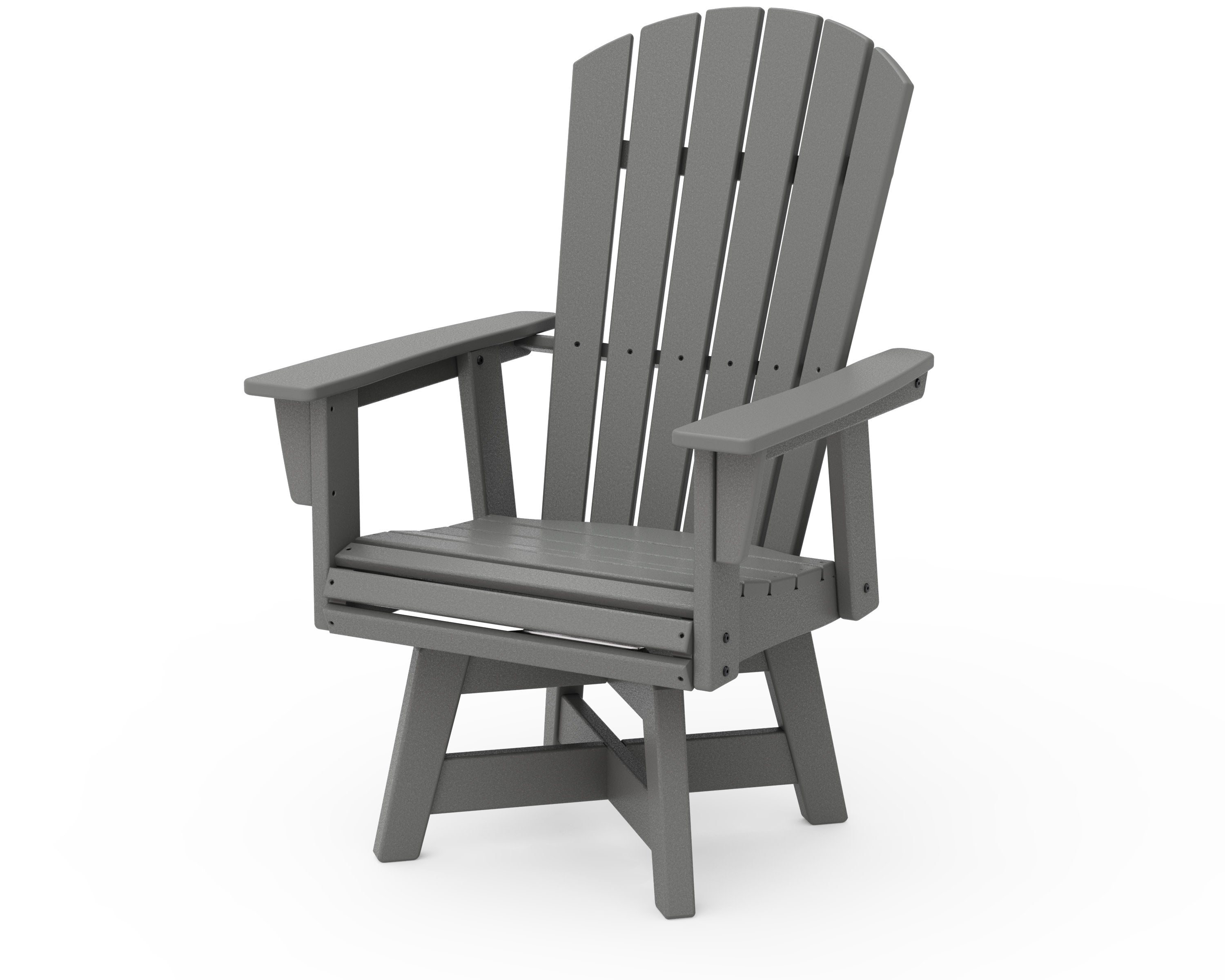 Nautical Curveback Adirondack Swivel Dining Chair in Slate Grey