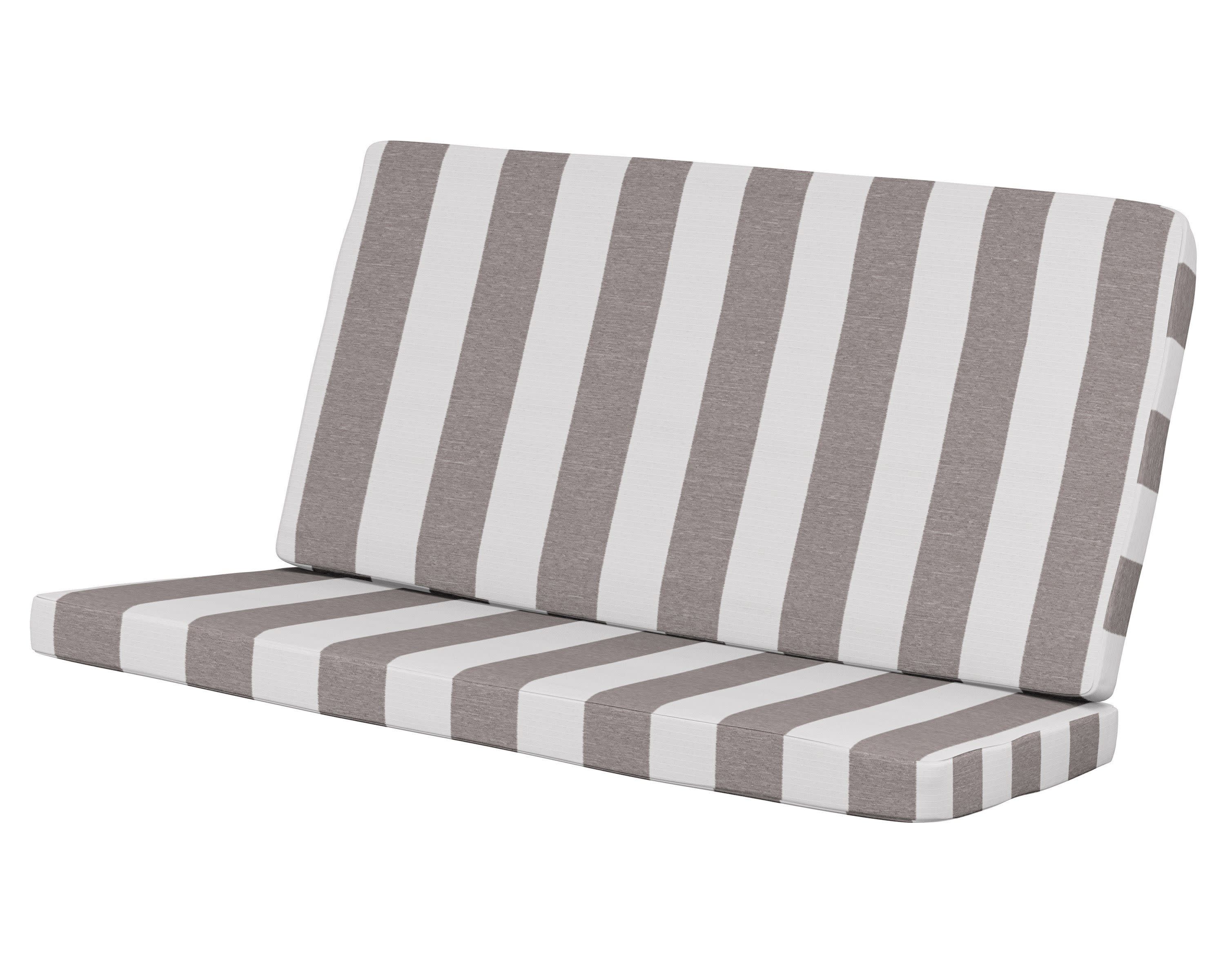 Modern Loveseat Cushion in Cabana Stripe Grey Mist