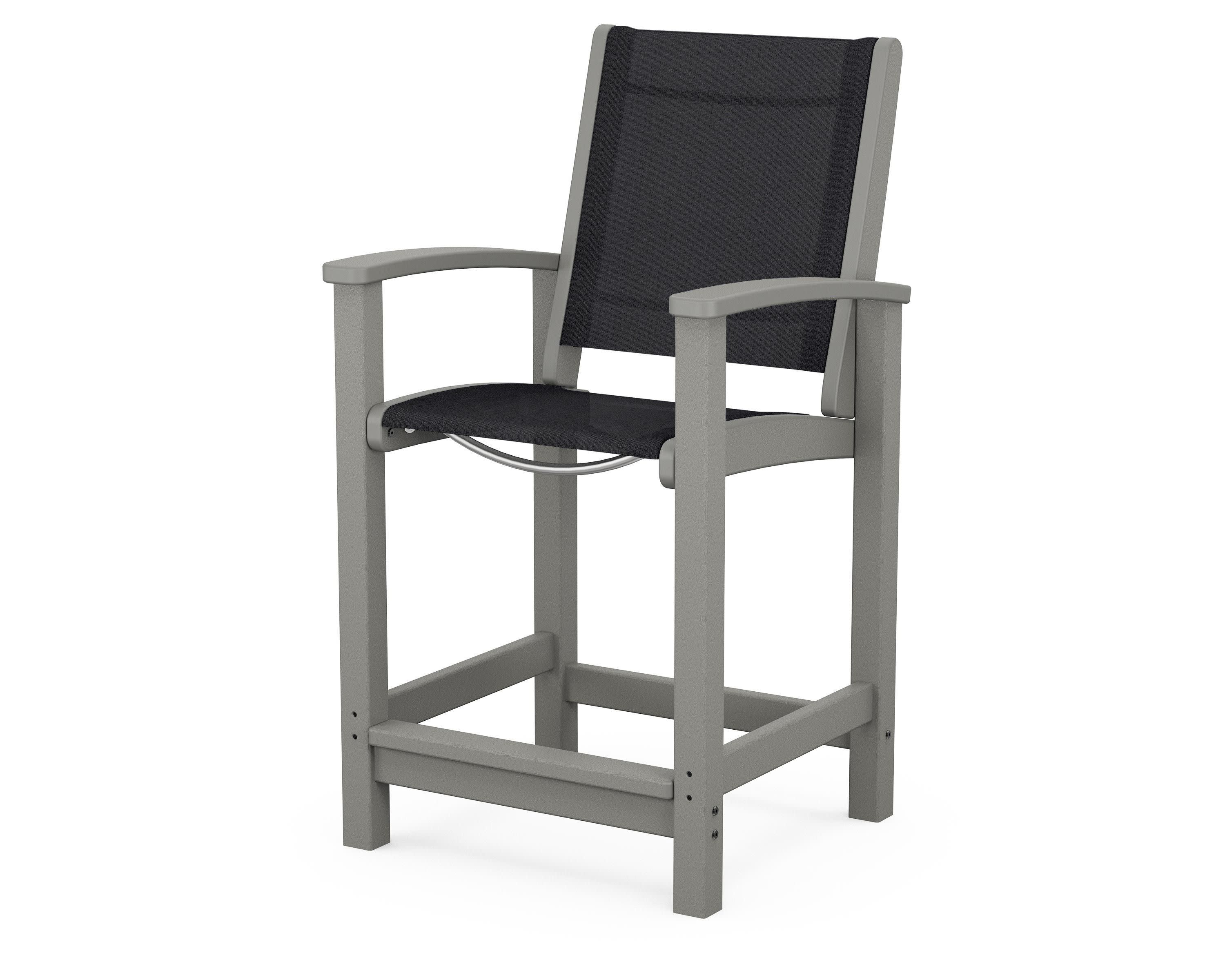 Coastal Counter Chair in Slate Grey / Black Sling