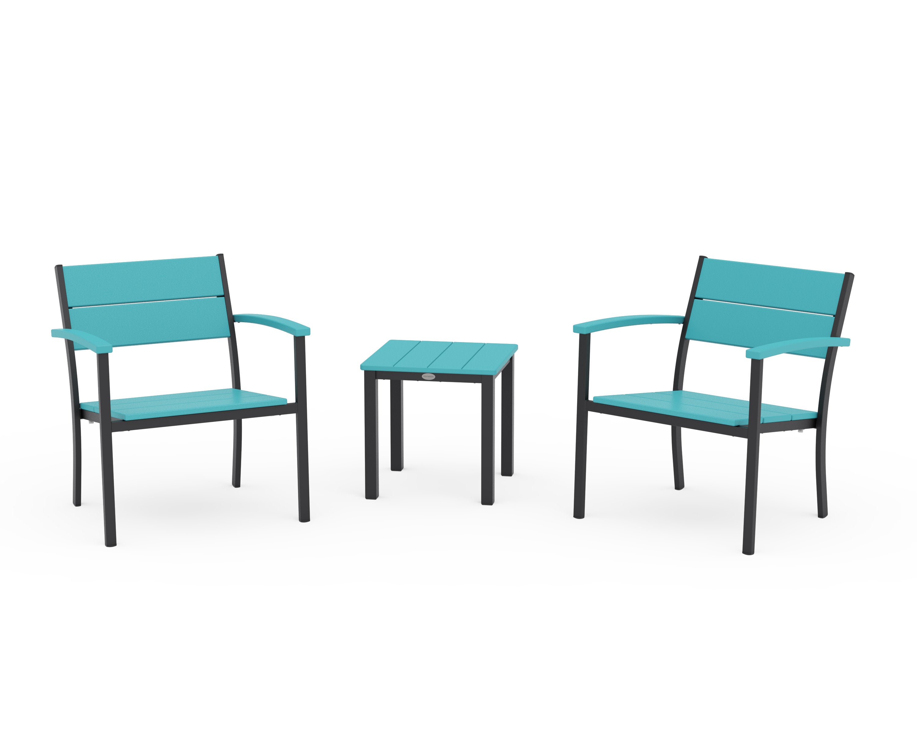 Main Street 3-Piece Lounge Chair Set in Black / Aruba