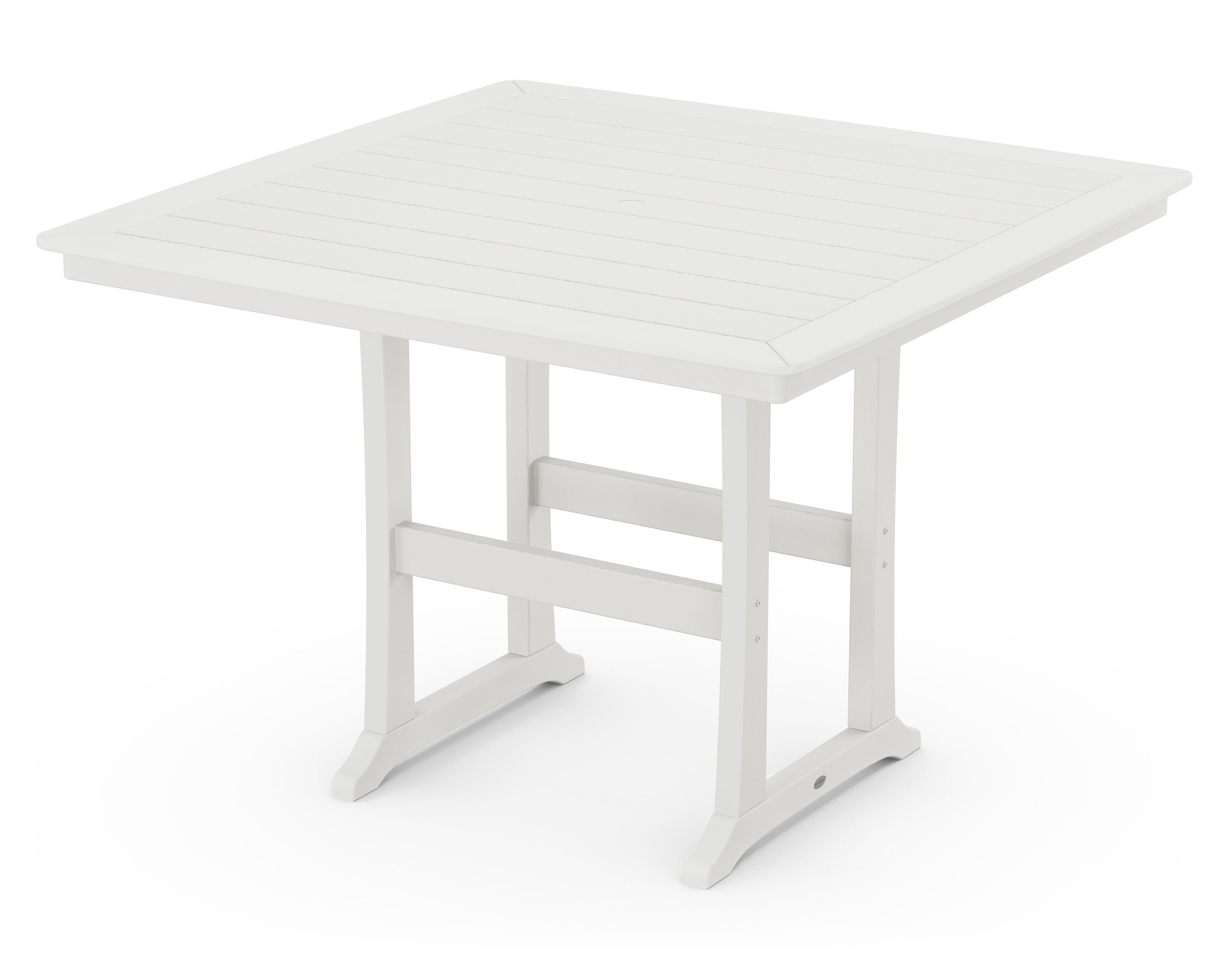 Nautical Trestle 59" Bar Table in Vintage White