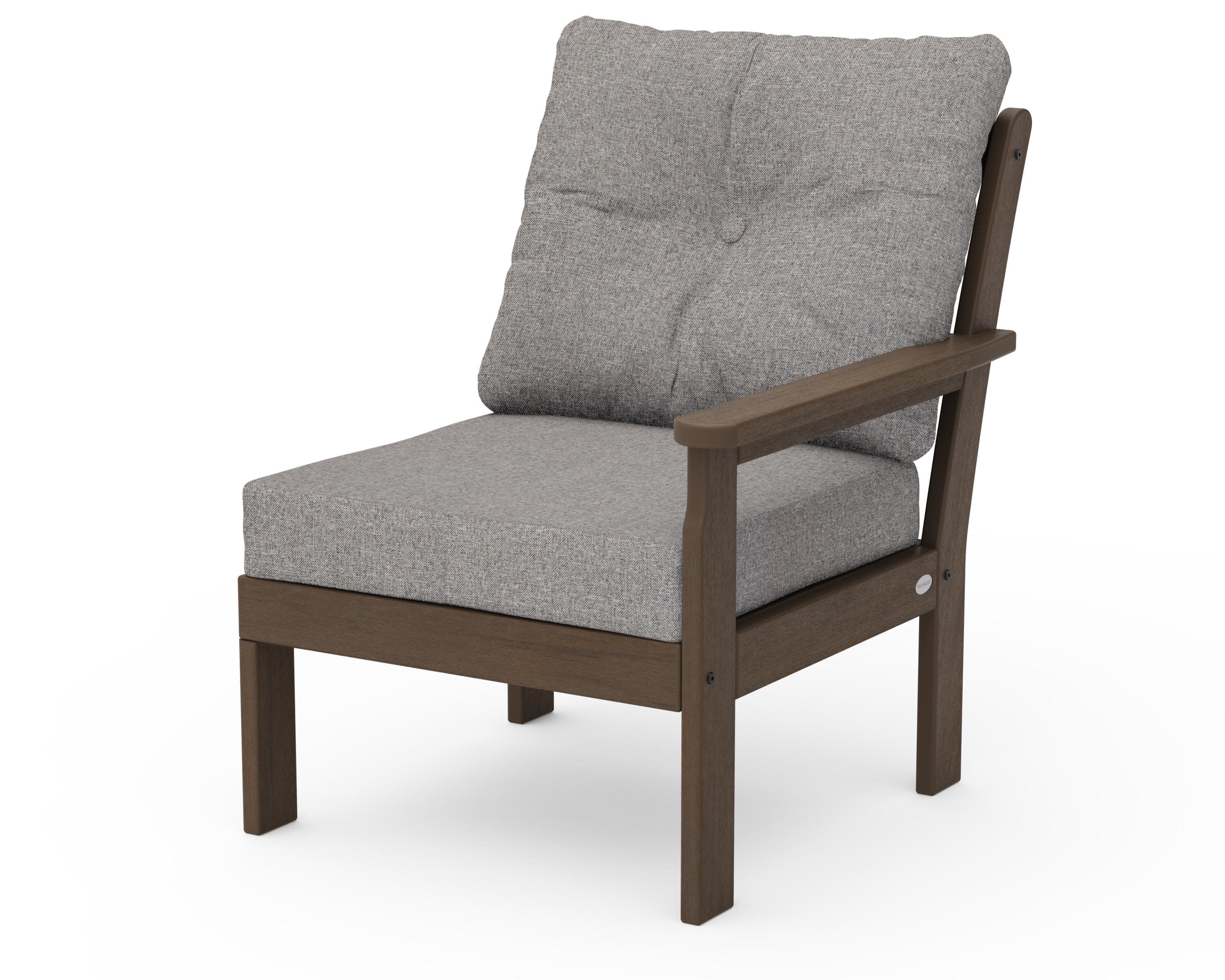 Vineyard Modular Right Arm Chair in Kona / Grey Mist