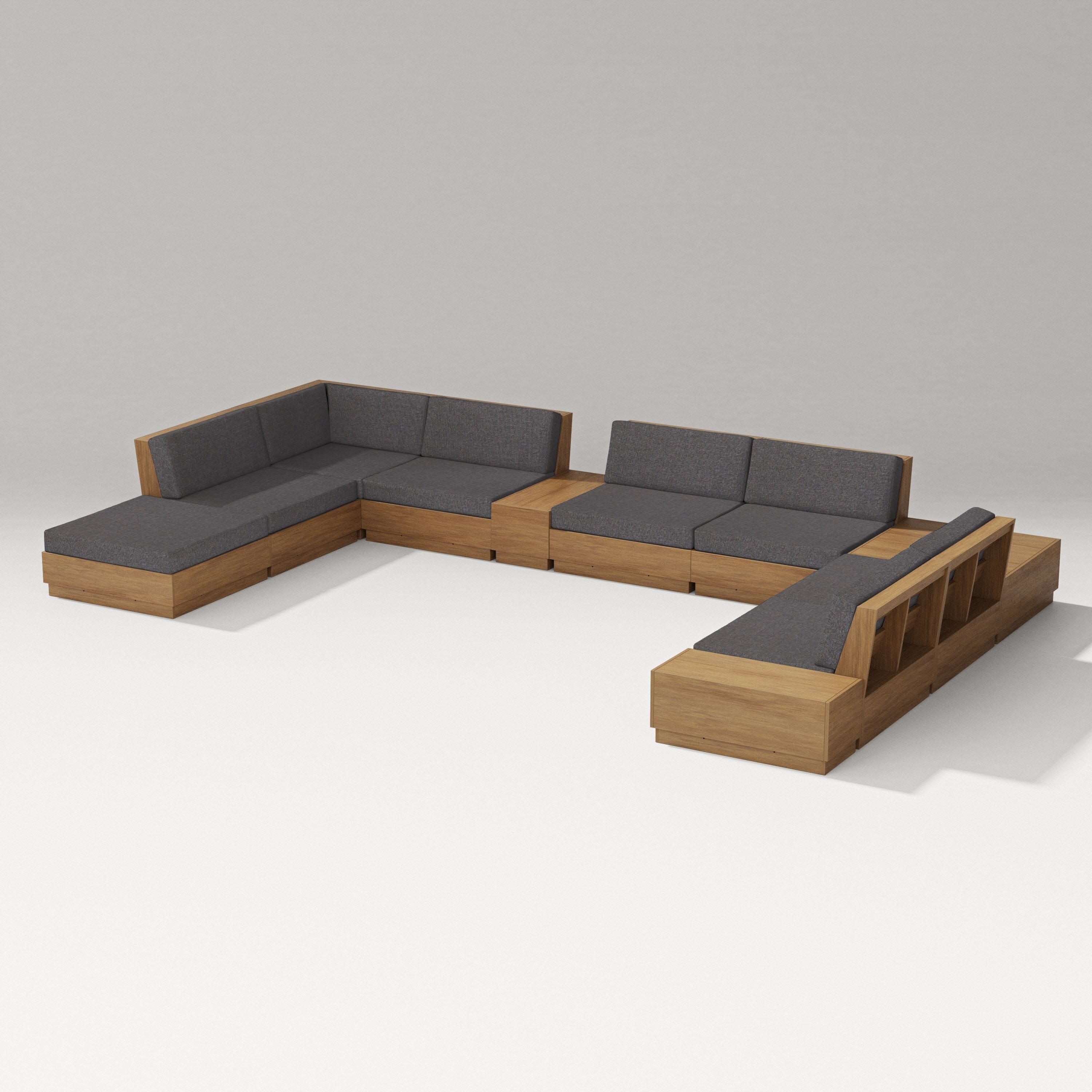 Elevate 11-Piece Conversation Sectional Set in Natural / Ash Charcoal