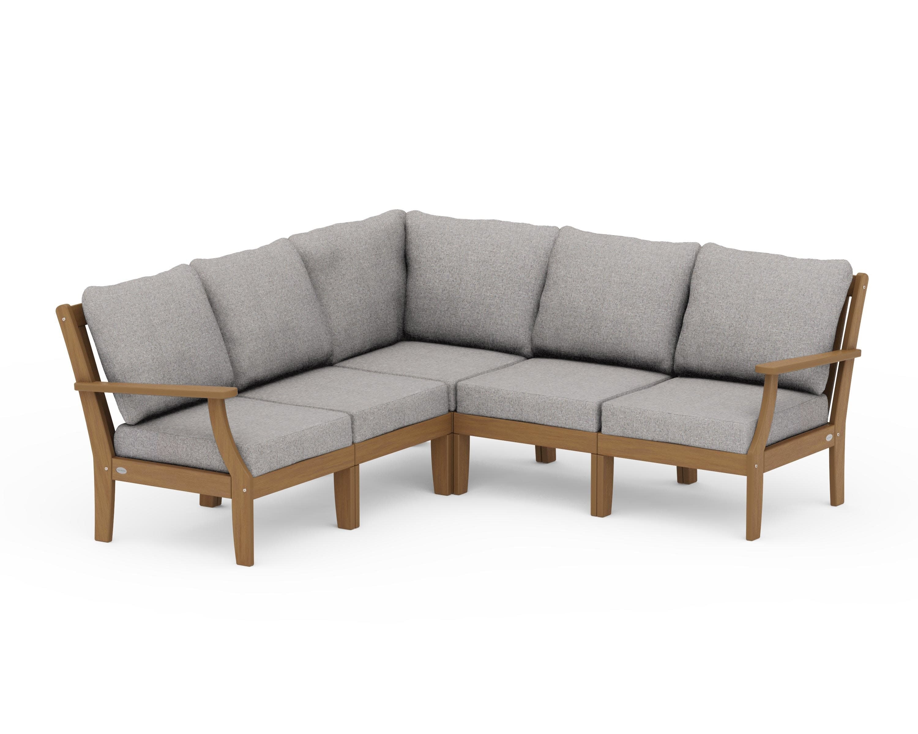 Braxton Modular 5-Piece Deep Seating Set in Natural / Grey Mist