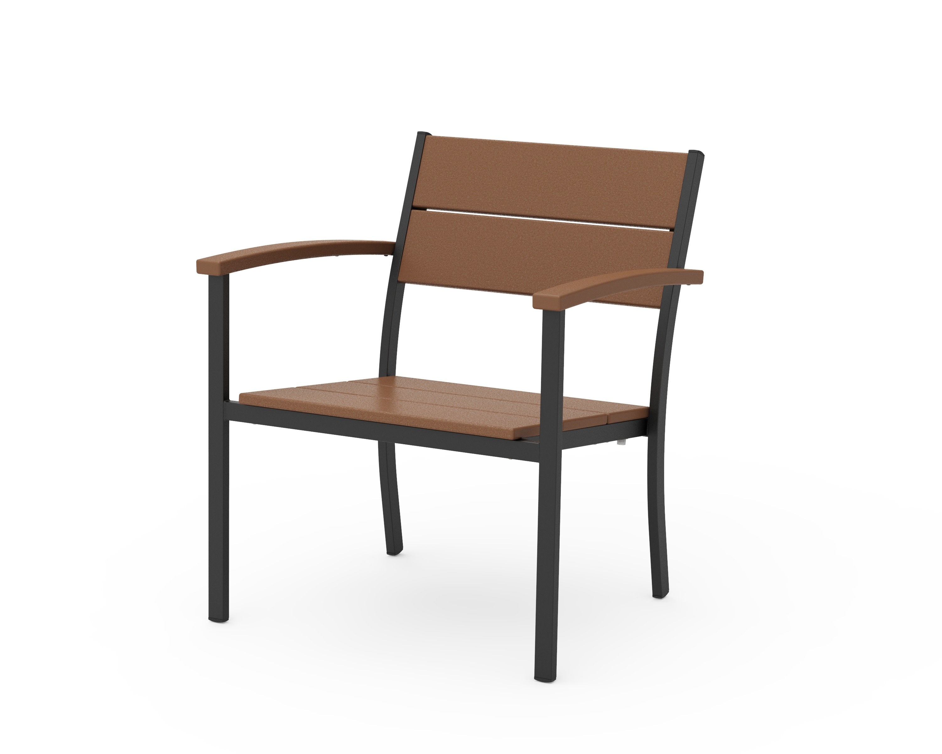 Main Street Stacking Lounge Arm Chair in Black / Teak